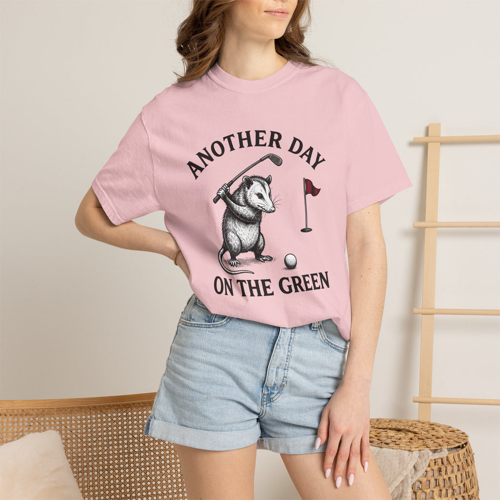 Possum Golf Shirt Golf Fauna Gift Women Hand Drawn Tee Opossum T-Shirt Golfer Fan Wildlife Graphic Tshirt Watercolor Pin Flag Tshirt