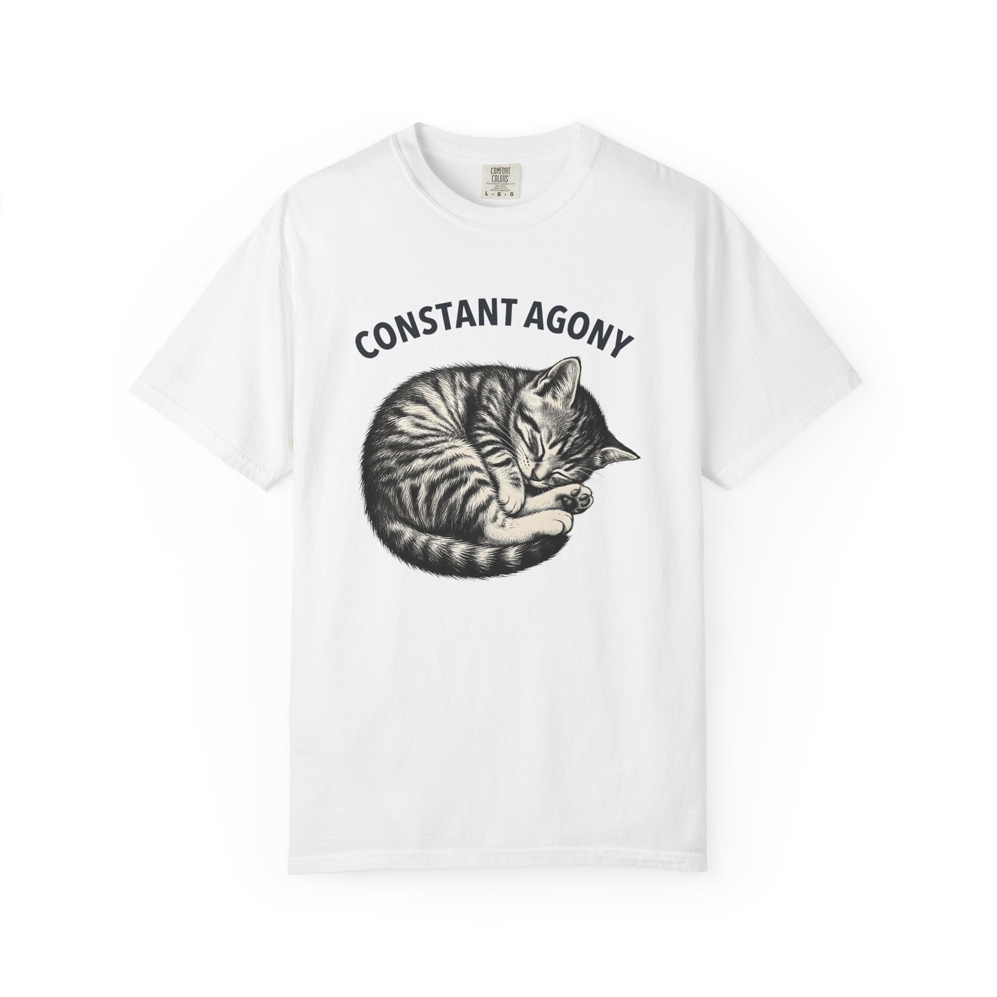 Sleeping Kitten Shirt Cat Pet Gift Women Sketch Tee Kitten T-Shirt Cat Fan Drawing Graphic Pet Design Retro Pattern Tshirt