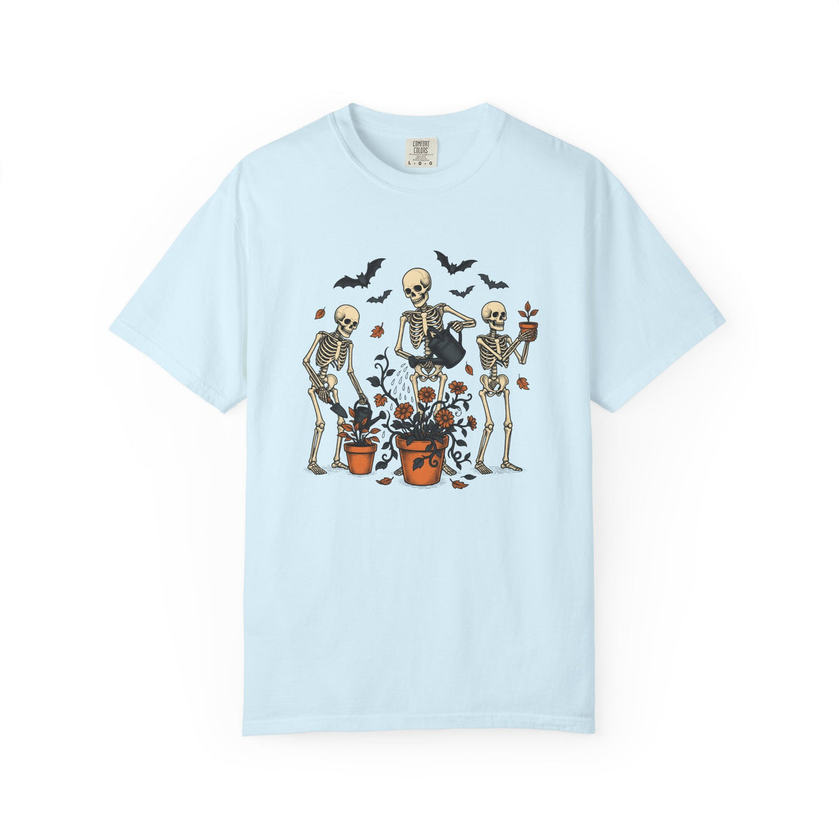 Skeleton Gardening Shirt Halloween Macabre Unisex Gift Old School Tee Gardener