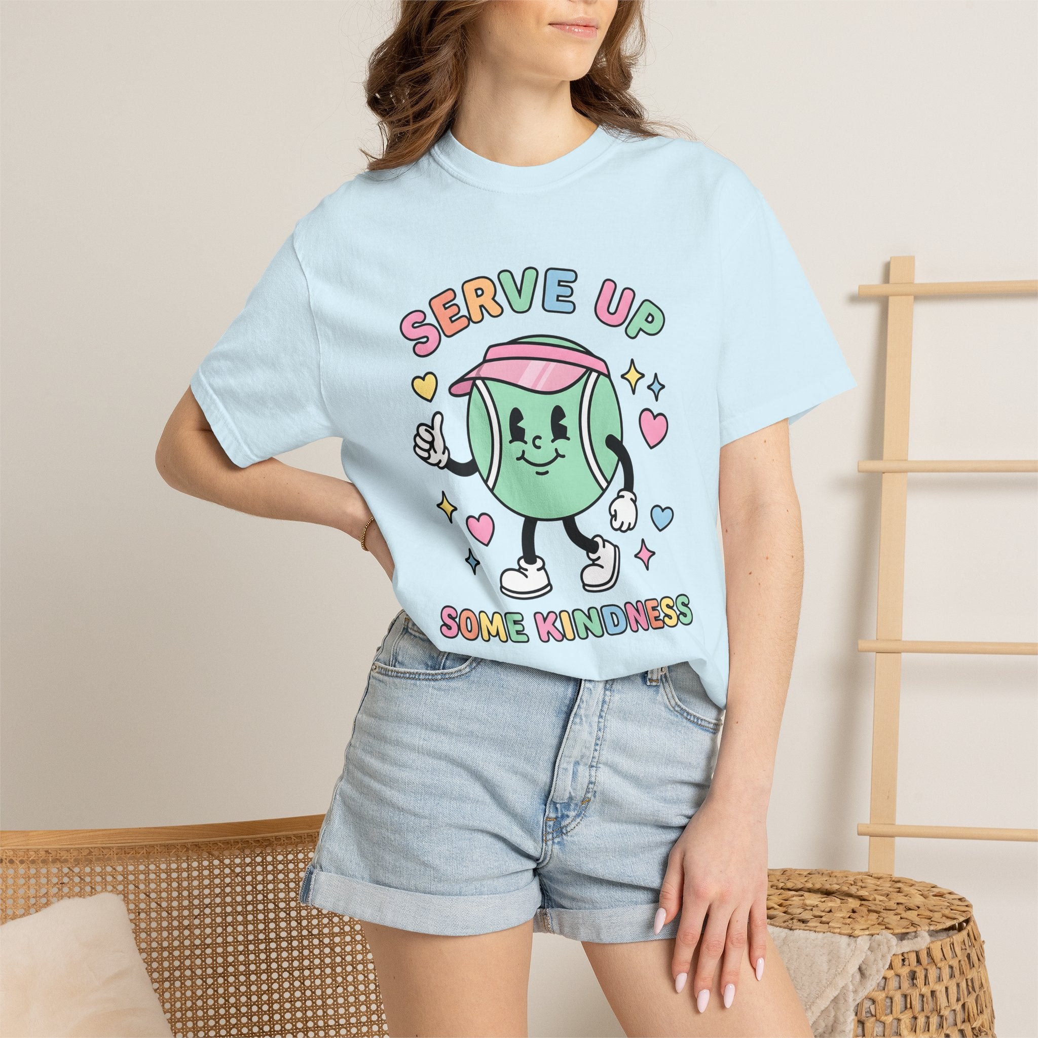 Tennis Ball Mascot Shirt Sports Inspiration Gift Women Chibi Tee Tennis Ball T-Shirt Athlete Fan Cartoon Tshirt Motivational Graphic Old