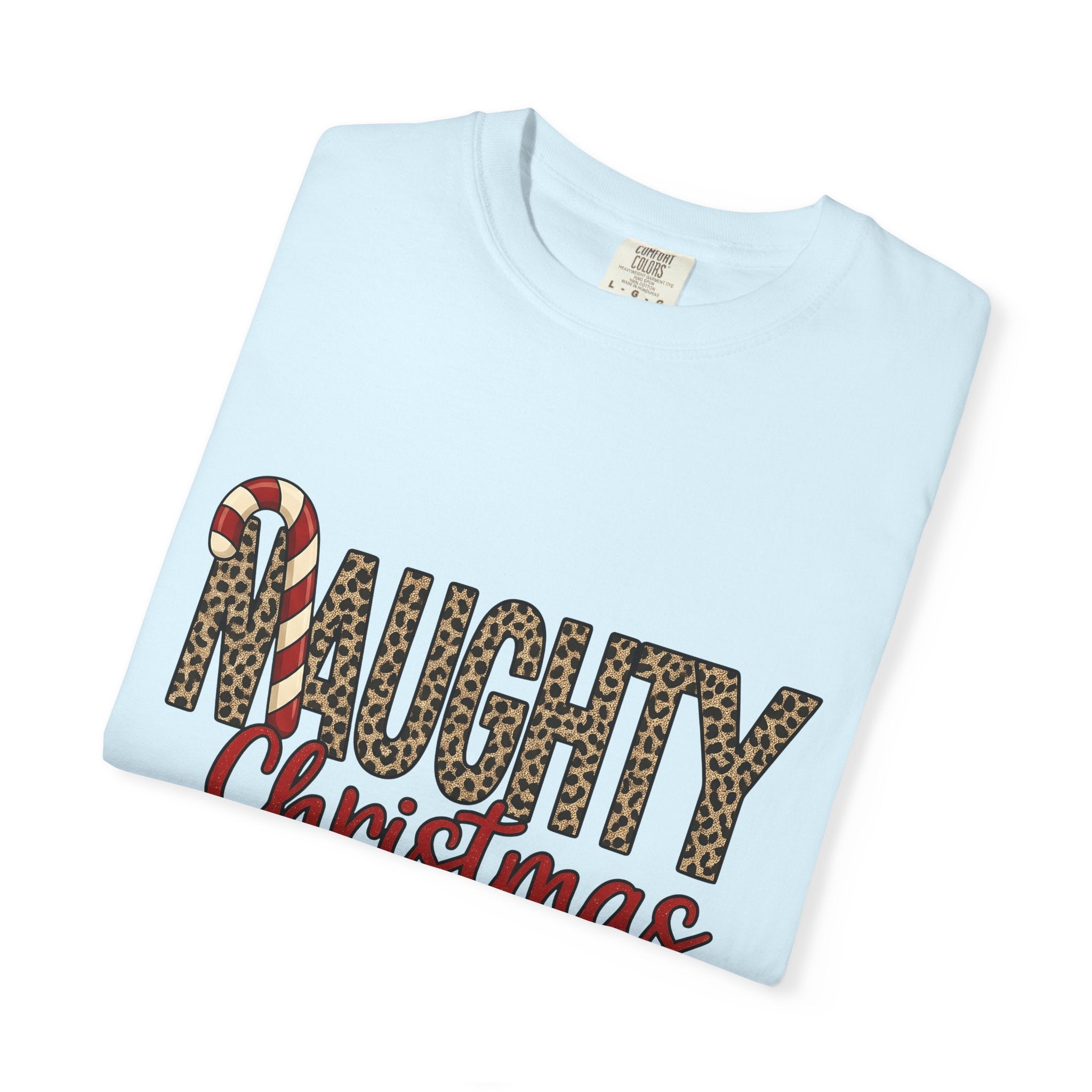 Leopard Print Text Shirt Christmas Holiday Gift Women Glitter Tee Animal Print T-Shirt Xmas Fan Sparkly Tshirt Seasonal Graphic Modern Candy