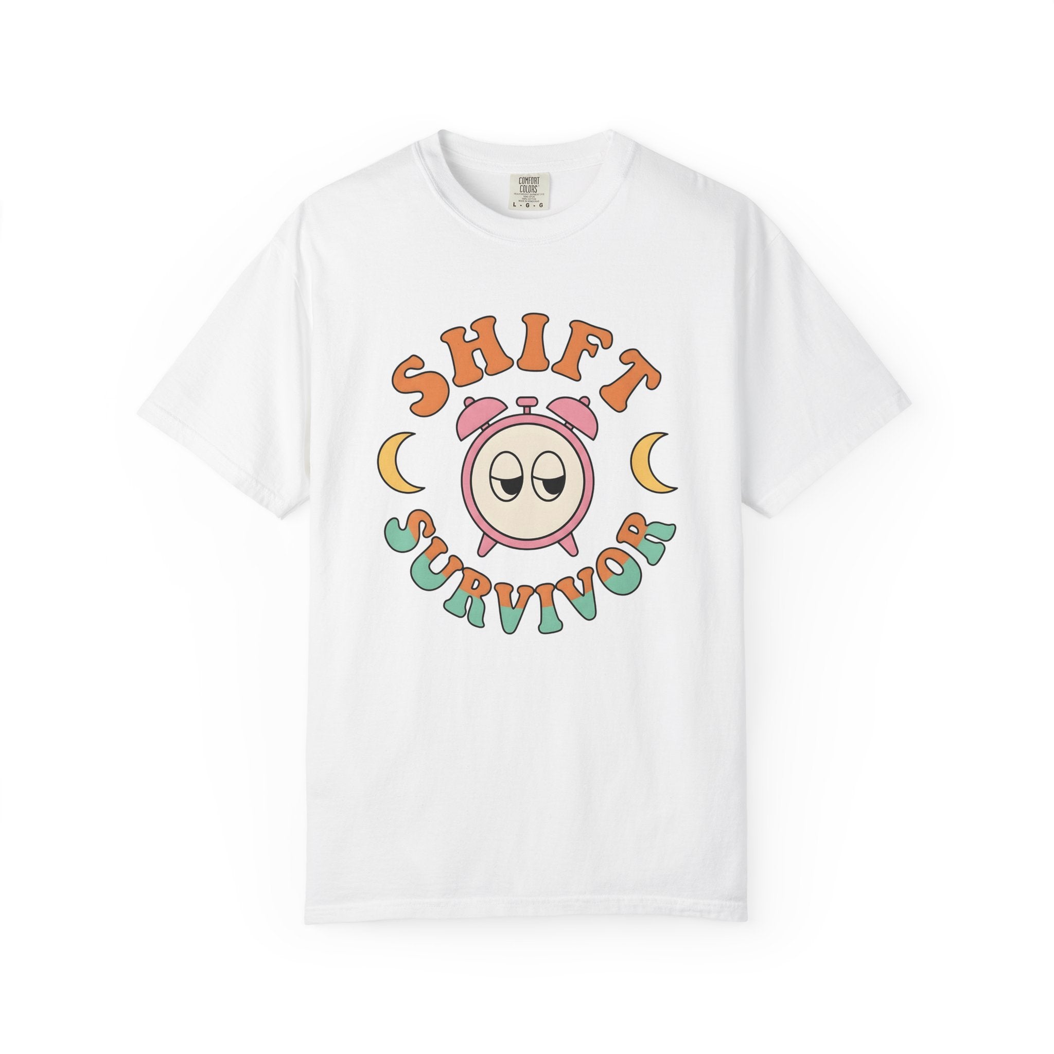 Sleepy Alarm Clock Shirt Nurses Work Gift Women Retro Tee Alarm Clock T-Shirt Nurse Enthusiast Vintage Tshirt Job Graphic Cartoon Moon