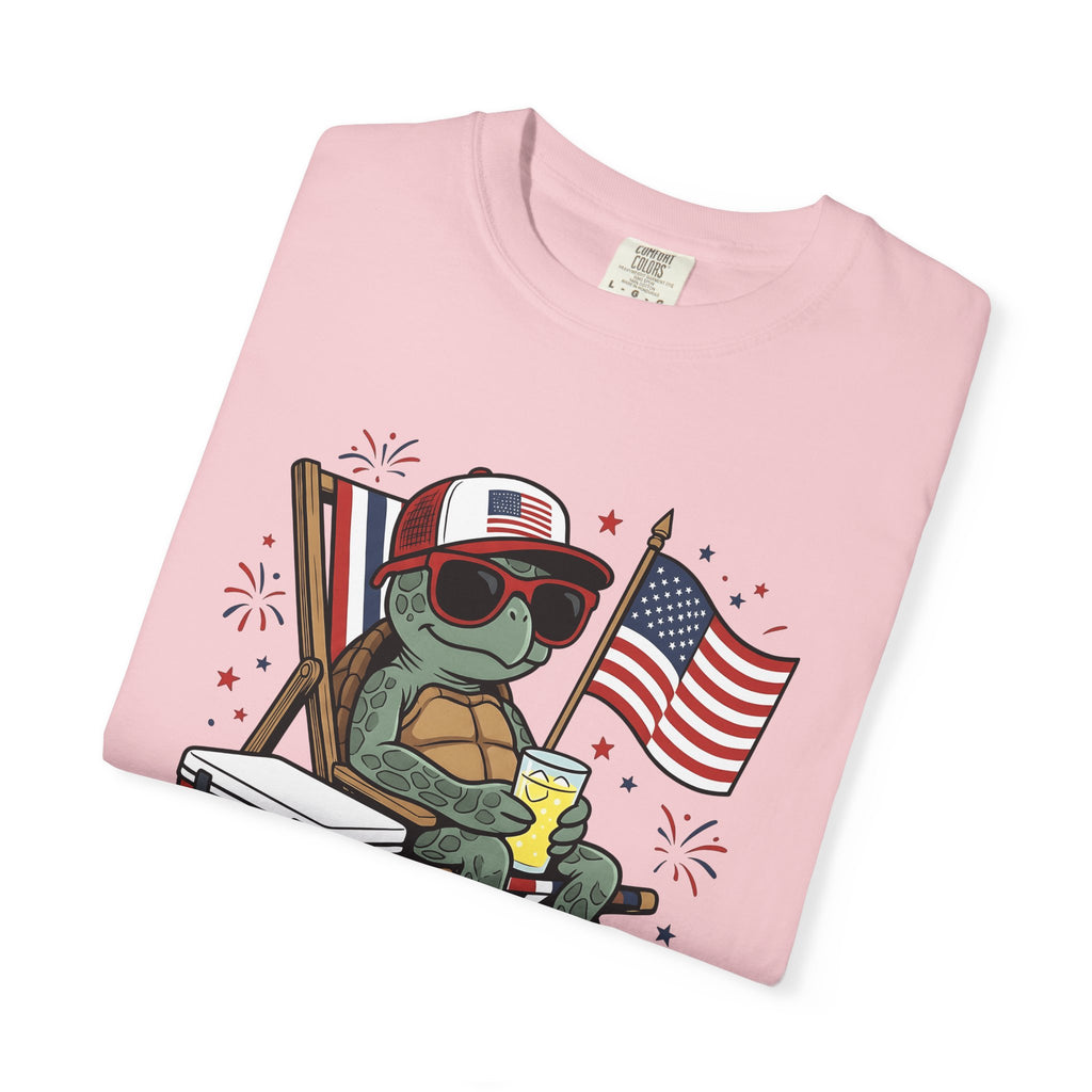 Turtle Sunglasses Shirt 4th Of July Summer Gift Women Cartoon Tee Turtle T-Shirt Independence Day Fan Toon Tshirt Vacation Graphic Retro