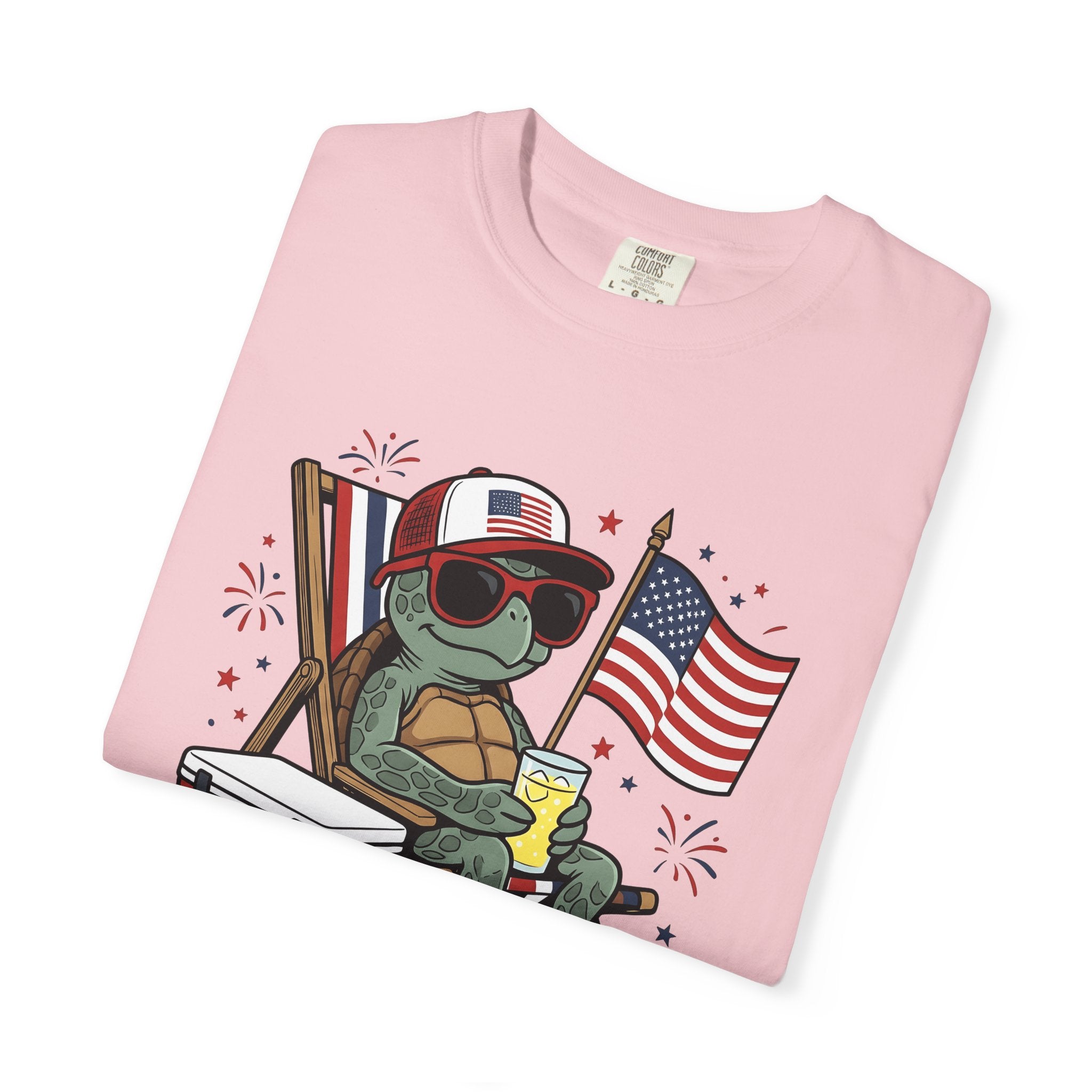 Turtle Sunglasses Shirt 4th Of July Summer Gift Women Cartoon Tee Turtle T-Shirt Independence Day Fan Toon Tshirt Vacation Graphic Retro