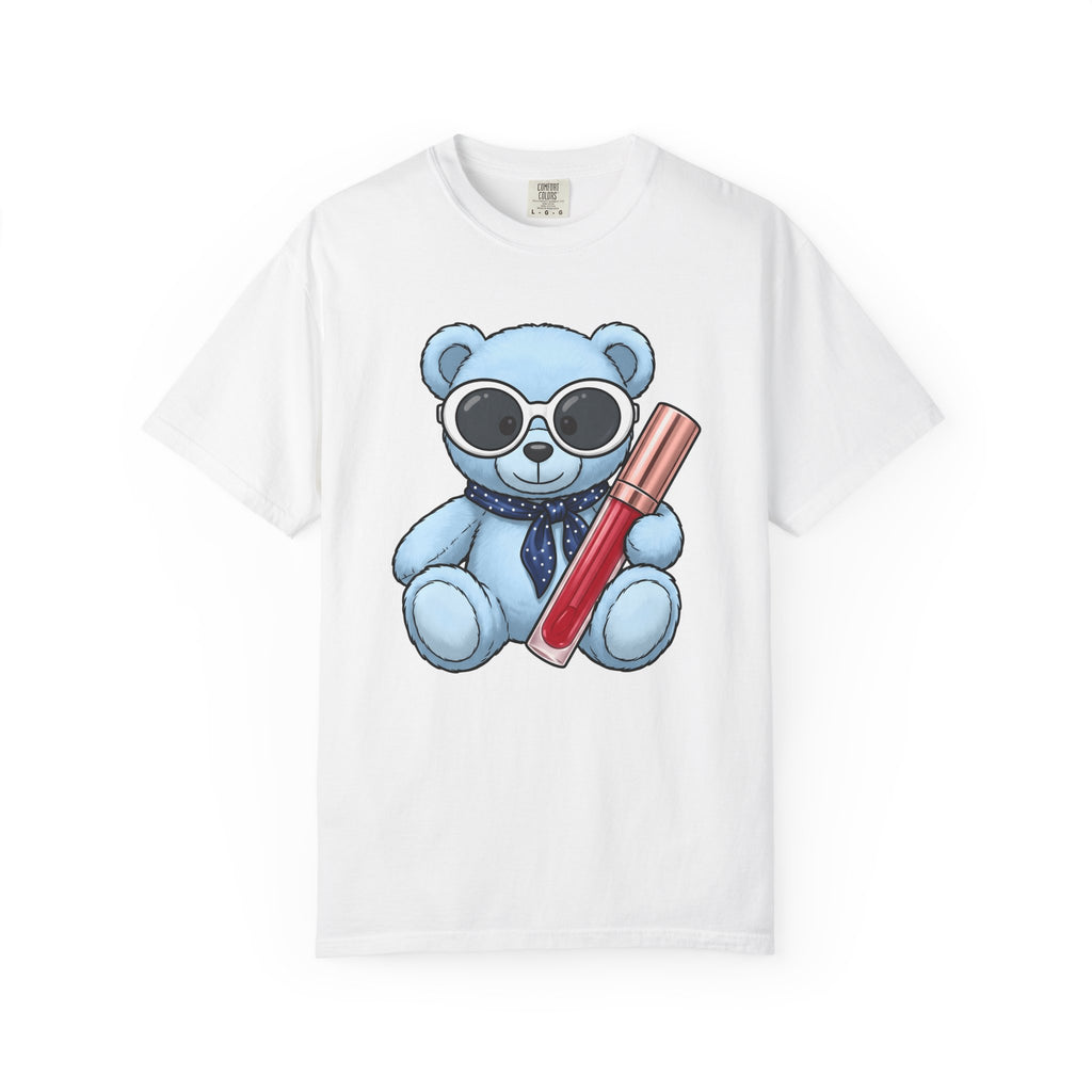 Teddy Bear Shirt Animals Fashion Gift Women Cartoon Tee Teddy T-Shirt Animal Fan Toon Tshirt Style Graphic Kawaii Lipstick Tshirt