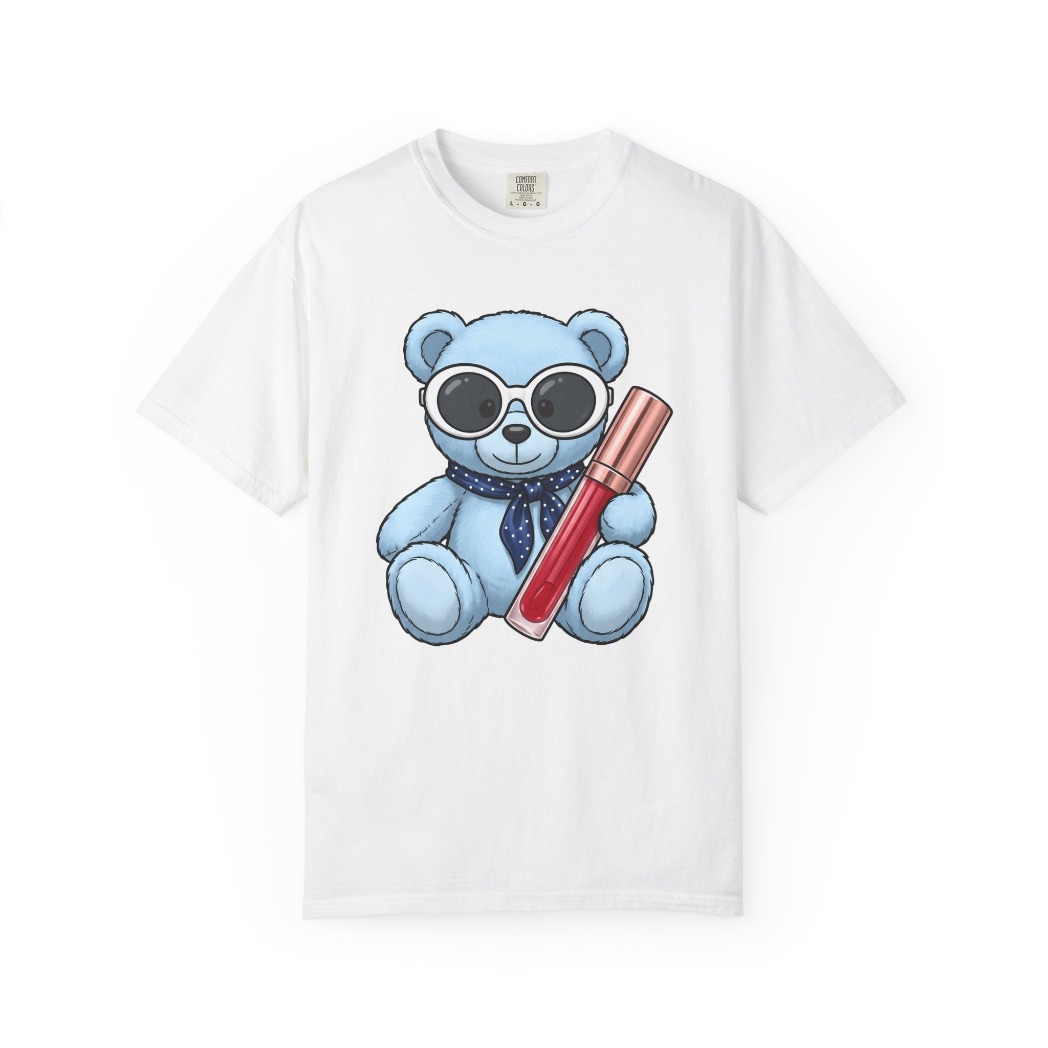 Teddy Bear Shirt Animals Fashion Gift Women Cartoon Tee Teddy T-Shirt Animal Fan Toon Tshirt Style Graphic Kawaii Lipstick Tshirt