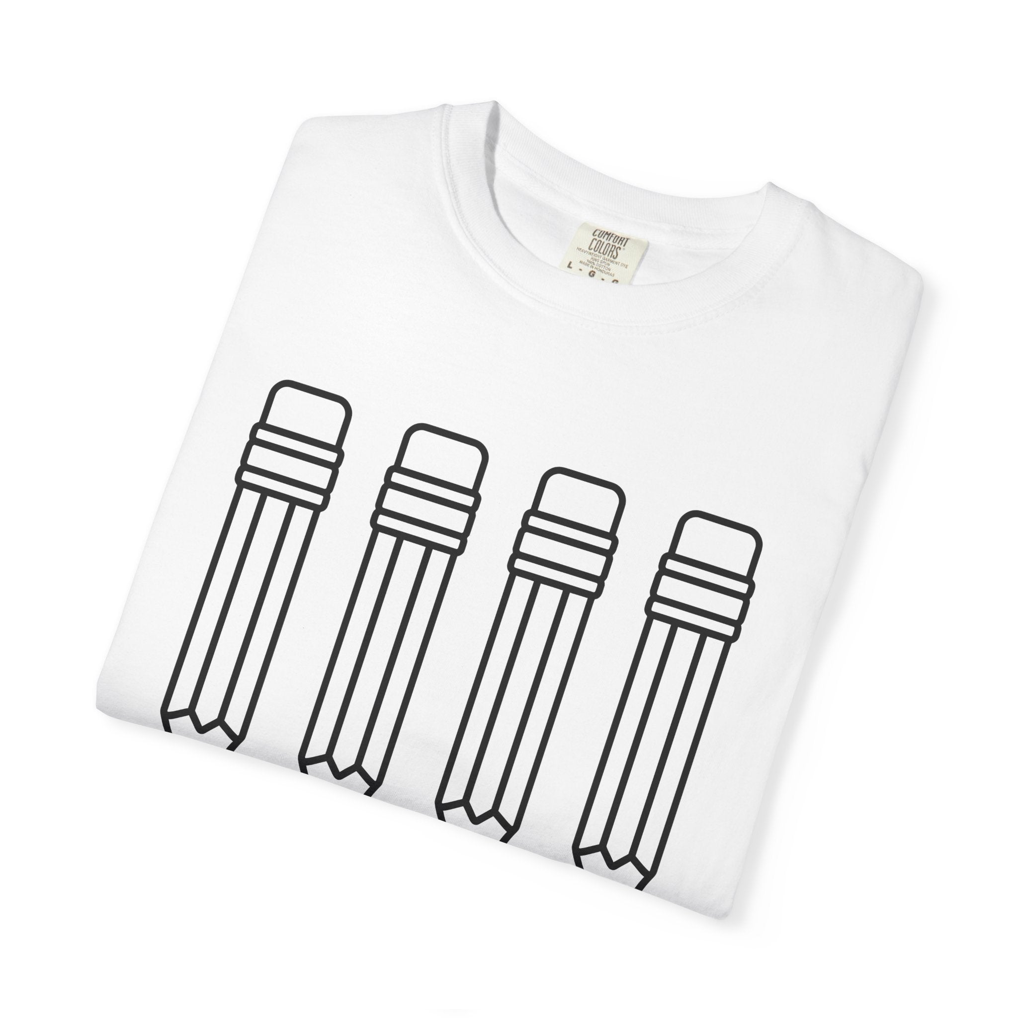 Pencil Design Shirt Teachers Learning Gift Women Simple Tee Drawing T-Shirt Educator Enthusiast Minimalist Tshirt Education Graphic