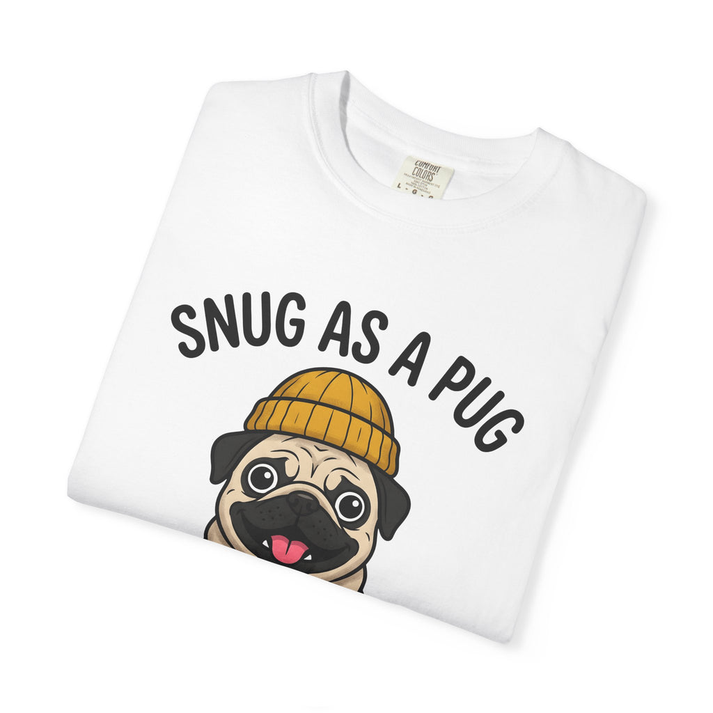 Pug Dog Shirt Dog Humor Gift Women Cartoon Tee Puggle T-Shirt Dog Fan Comic Graphic Tshirt Hand Drawn Beanie Hat Tshirt