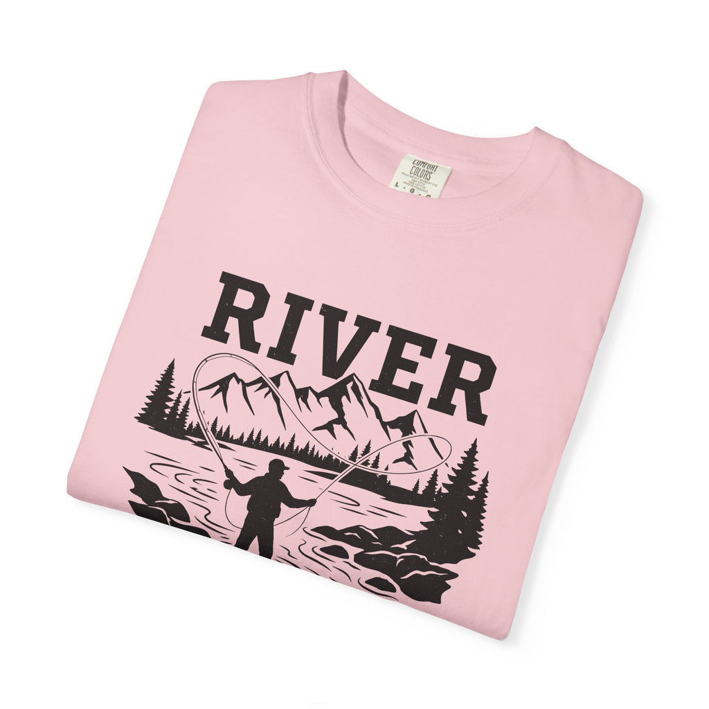 Fly Fishing Shirt Fishing Hiking Gift Women Retro Tee Flyfishing T-Shirt Angler Enthusiast Vintage Tshirt Trekker Graphic Doodle Peak Tshirt