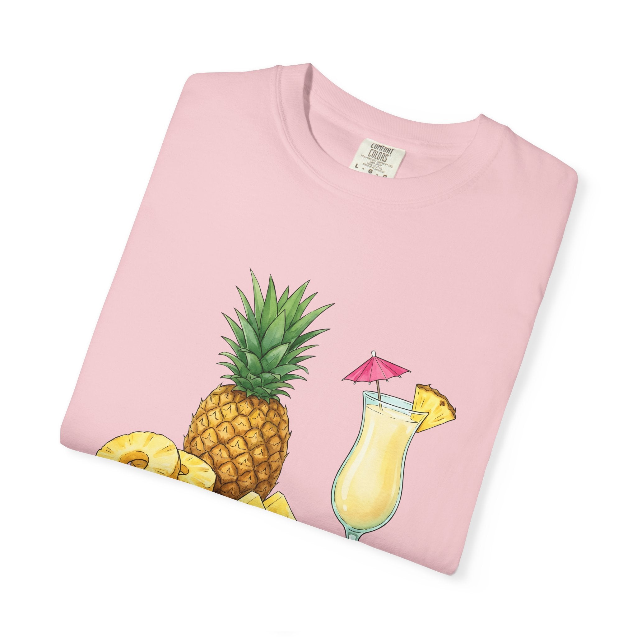 Pineapple Beverage Shirt Drinks Exotic Gift Women Oil Painting Tee Pineapple Drink T-Shirt Cocktail Fan Artistic Tshirt Tropical Graphic