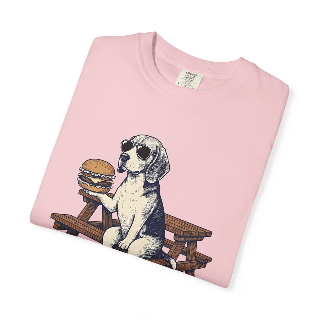 Beagle Dog Shirt Dog Food Gift Women Vintage Tee Hound T-Shirt Dog Fan Retro Tshirt Cuisine Graphic Hand Drawn Hamburger Tshirt