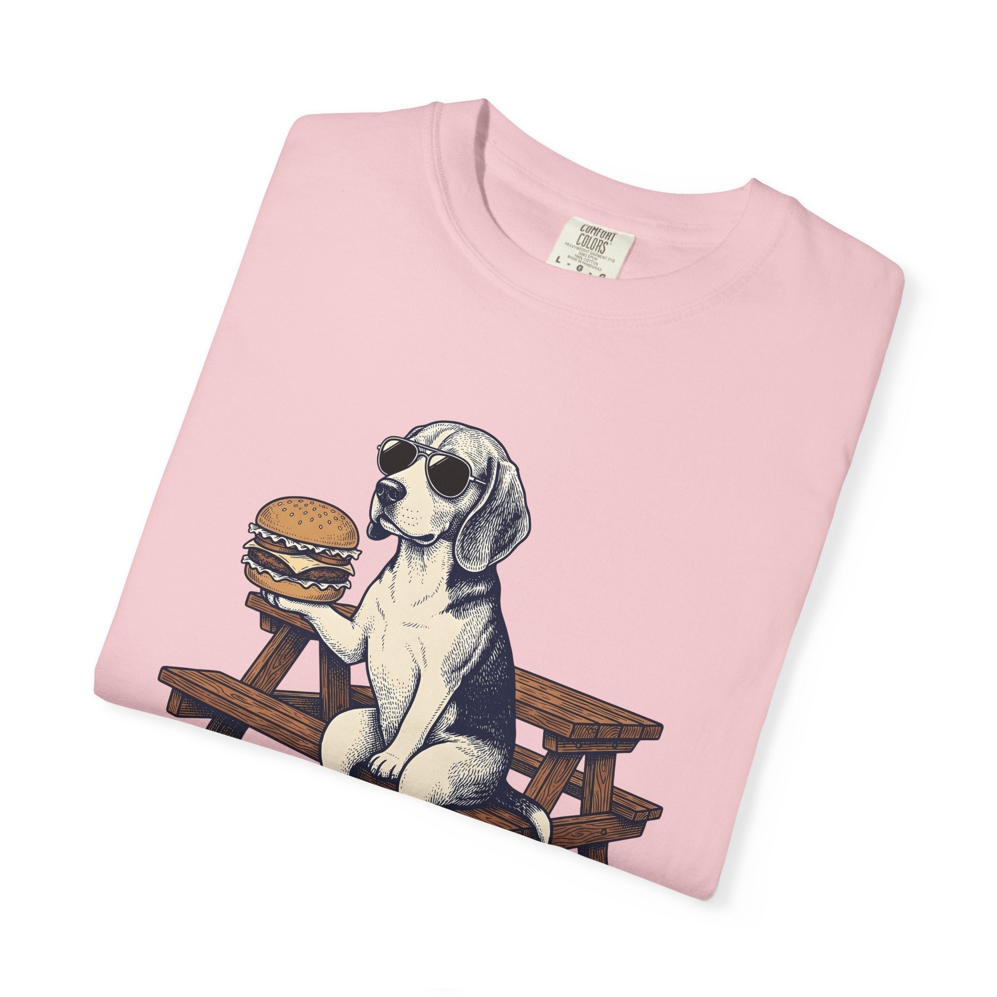 Beagle Dog Shirt Dog Food Gift Women Vintage Tee Hound T-Shirt Dog Fan Retro Tshirt Cuisine Graphic Hand Drawn Hamburger Tshirt
