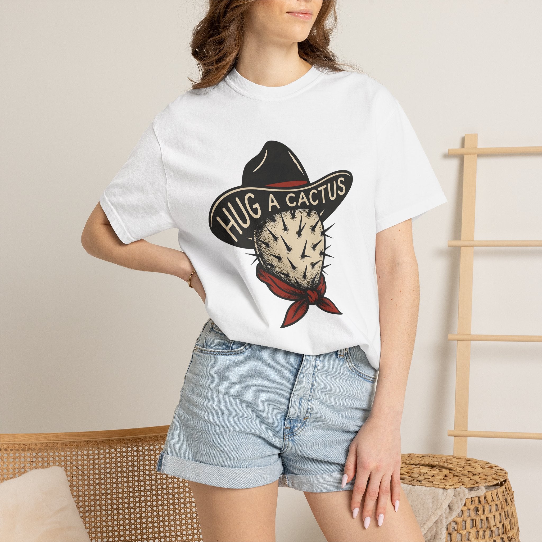 Cactus Cowboy Hat Shirt Cowgirl Western Gift Women Vintage Tee Succulent T-Shirt Rodeo Fan Distressed Tshirt Country Graphic Retro Bandana