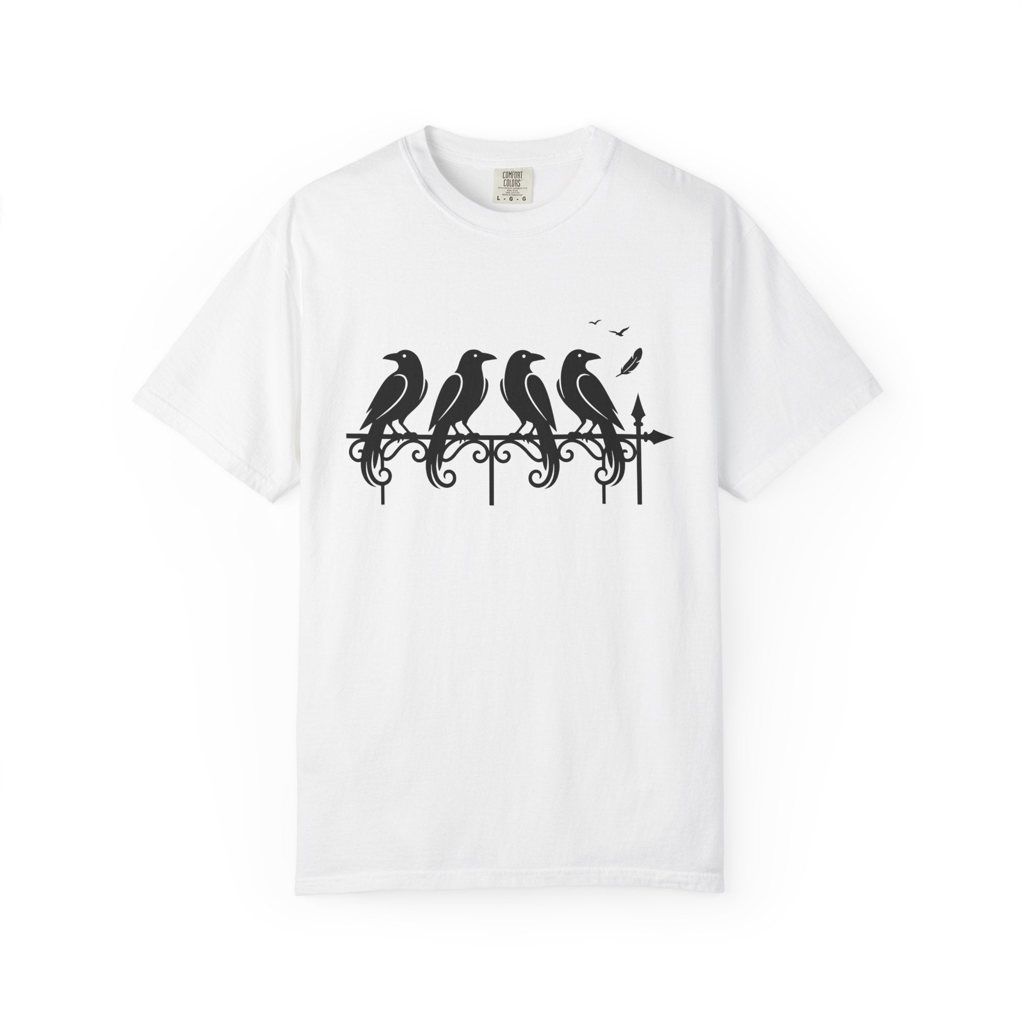 Blackbird Shape Shirt Halloween Wildlife Gift Women Eerie Tee Thrush T-Shirt Horror Fan Spooky Tshirt Animal Graphic Clean Metal Design