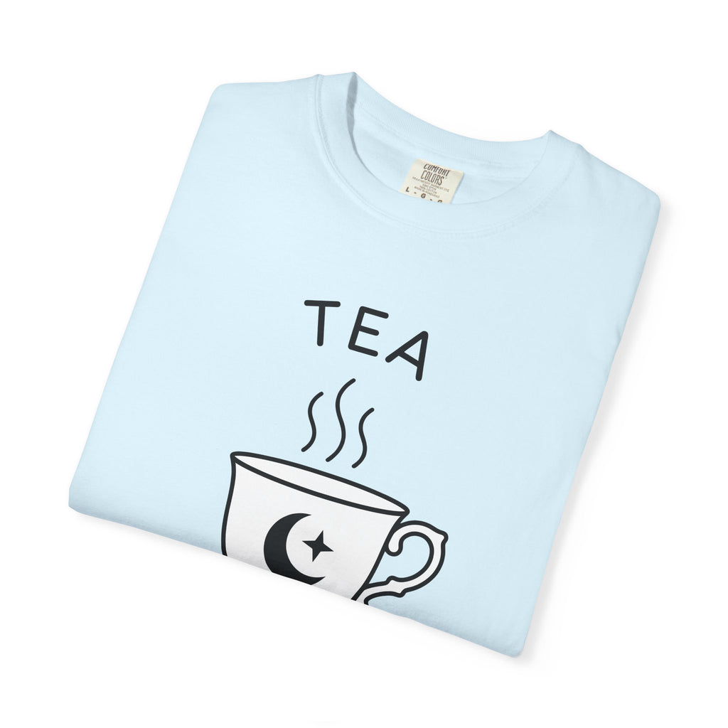 Tea Cup Shirt Tea Witchcraft Gift Women Minimalist Tee Mug T-Shirt Tea Enthusiast Simple Tshirt Occult Graphic Vintage Crescent Moon Tshirt