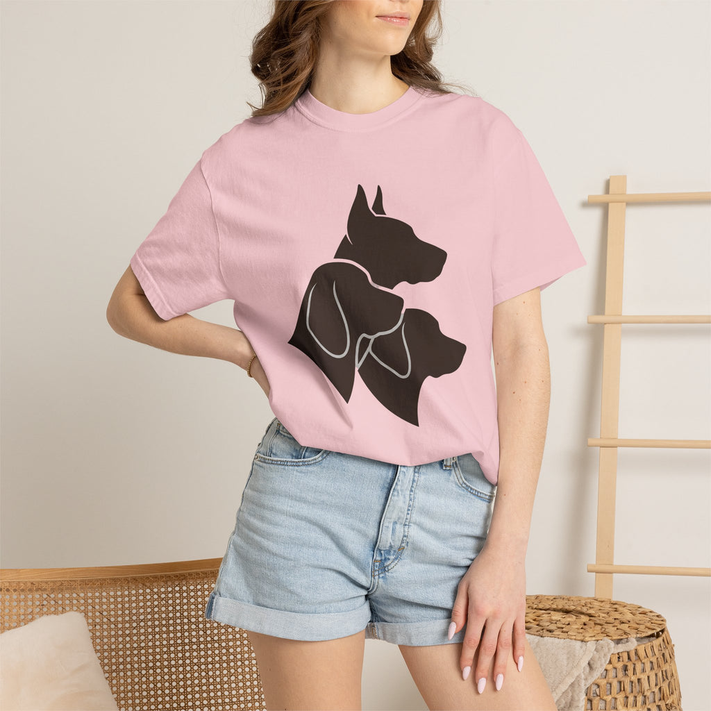 Puppy Silhouette Shirt Dog Creatures Gift Women Basic Tee Puppy T-Shirt Dog Fan Pup Tshirt Beast Graphic Modernistic Set Tshirt