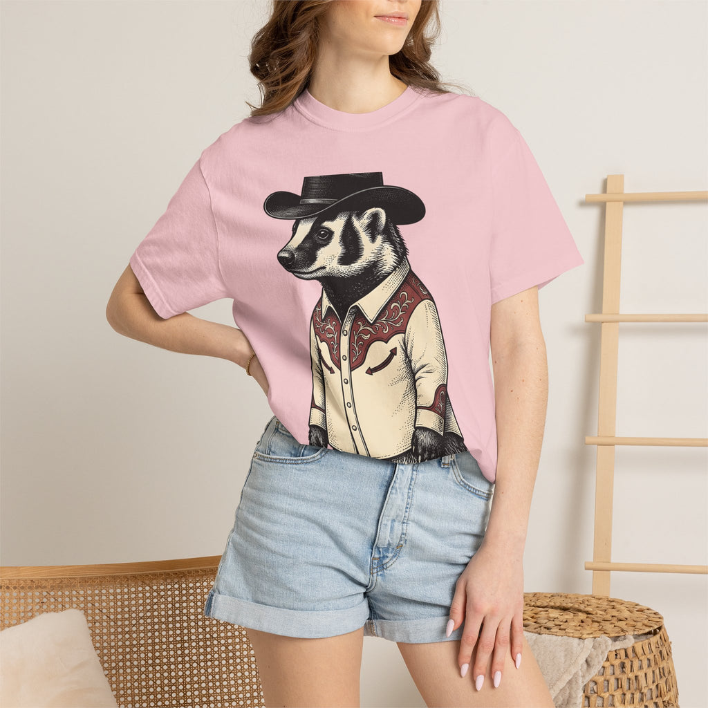 Western Badger Shirt Cowgirl Fauna Gift Women Heritage Tee Badger T-Shirt Cowboy Fan Vintage Tshirt Wildlife Graphic Ink Hat Cowboy Tshirt
