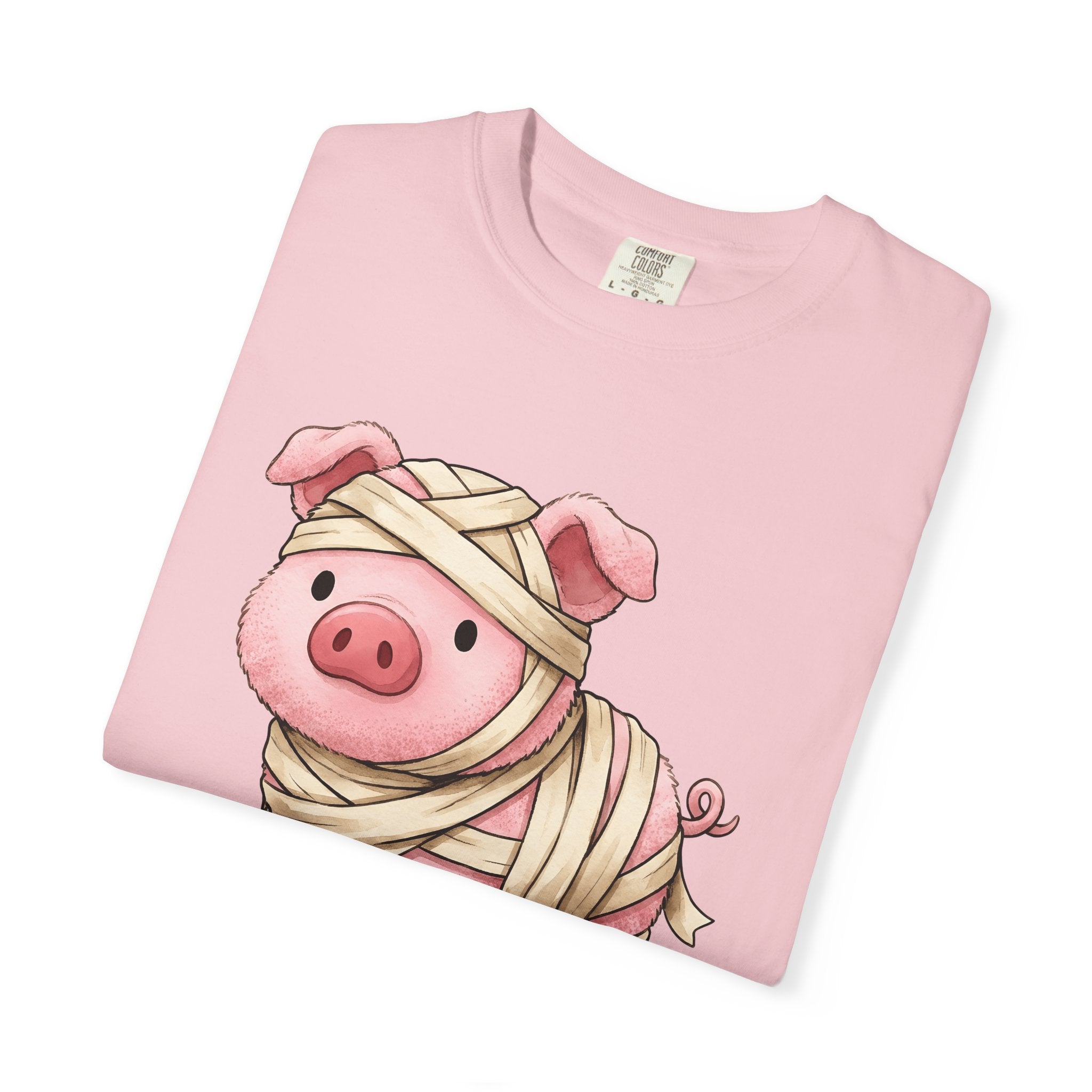 Pig Mummy Shirt Animals Holiday Gift Women Kawaii Tee Swine T-Shirt Creature Fan Hog Tshirt Celebration Graphic Animated Strips Tshirt
