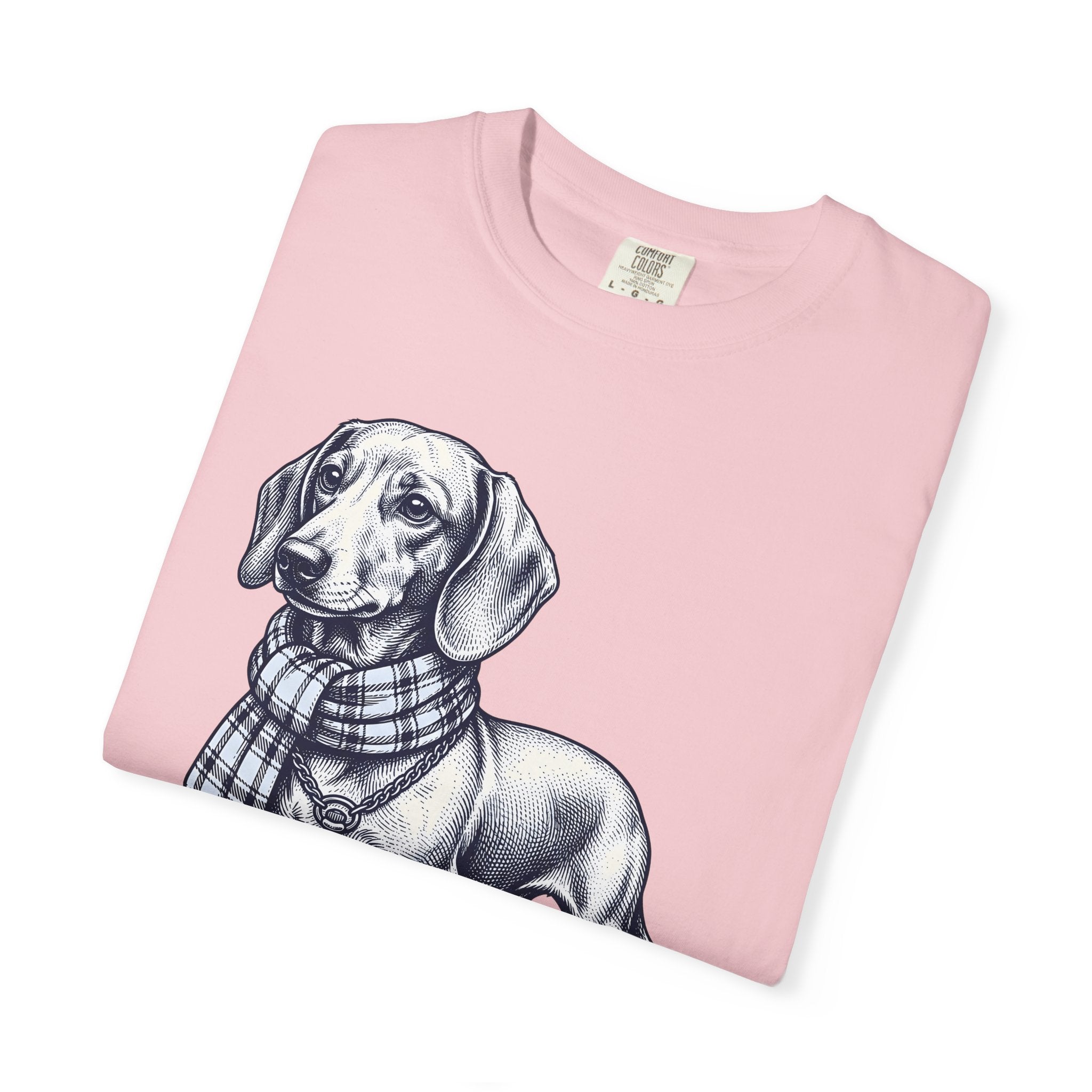 Dachshund Puppy Shirt Dog Pets Gift Women Retro Tee Wiener Dog T-Shirt Dog Fan Sausage Dog Tshirt Animal Graphic Sketch Neck Wrap Tshirt