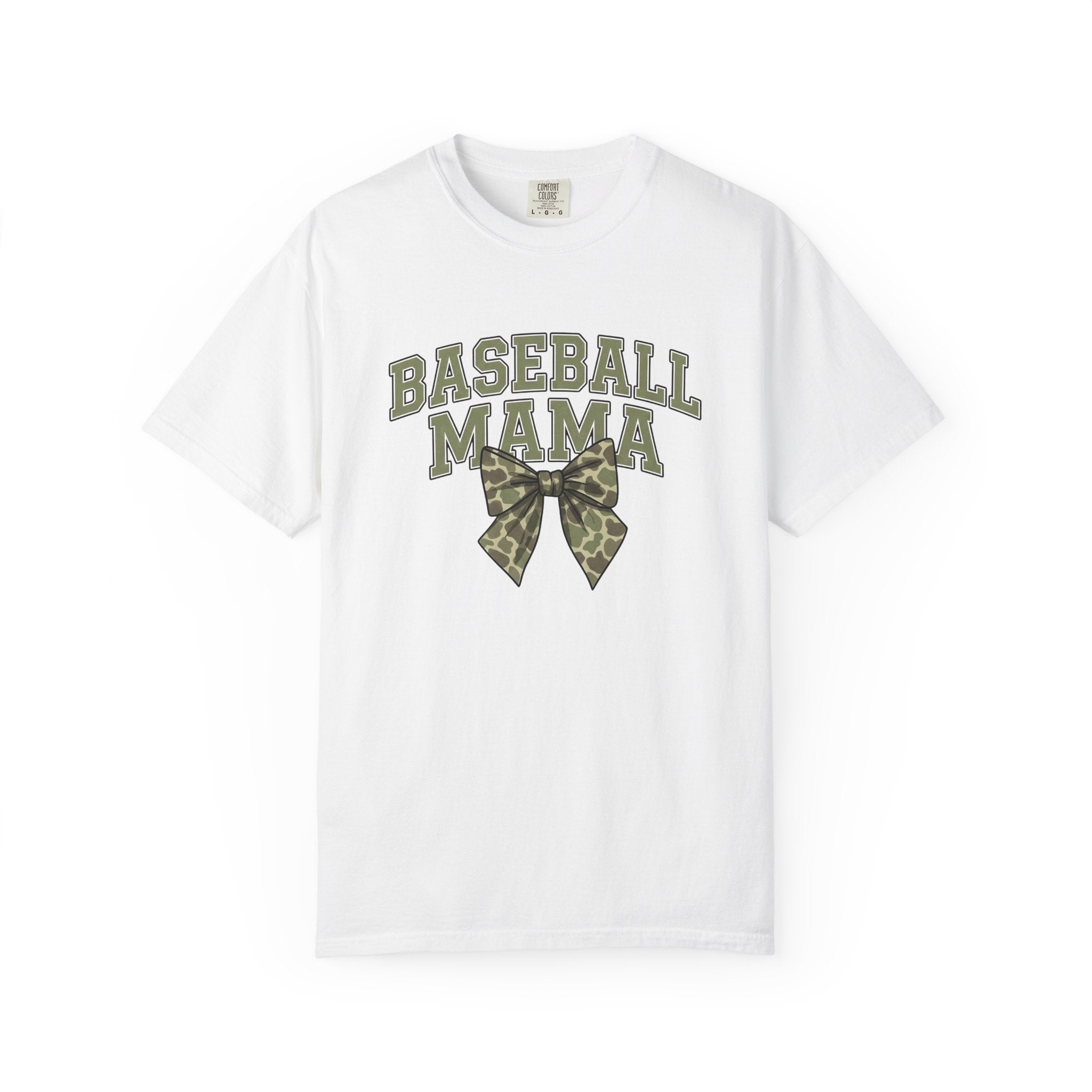 Camo Hair Bow Shirt Baseball Mom Competition Gift Women Thick Tee Hair Bow Clip T-Shirt Softball Fan Bold Typography Tshirt Tournament