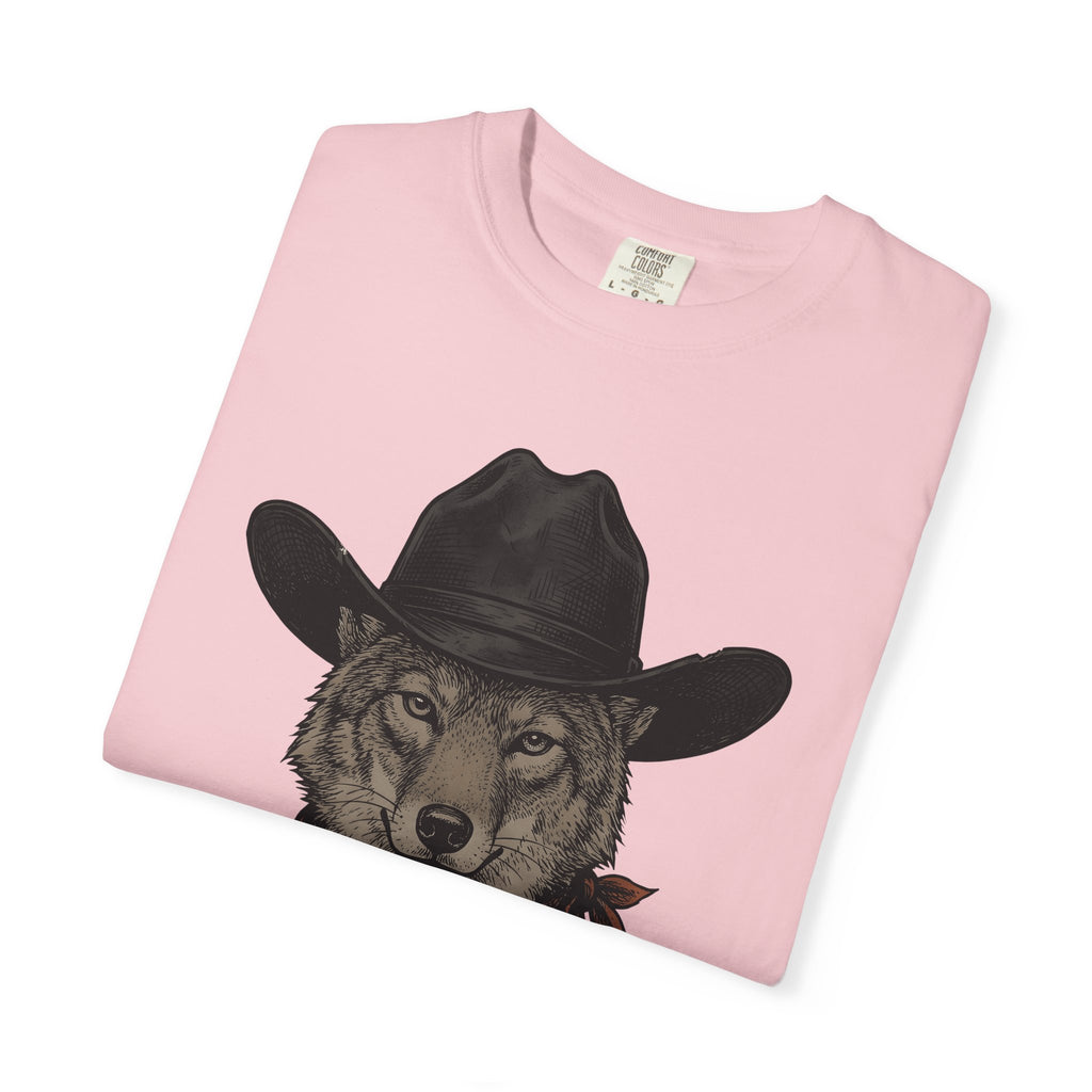 Wolf Cowboy Shirt Cowgirl Western Gift Women Vintage Tee Werewolf T-Shirt Cowboy Fan Rodeo Graphic Tshirt Hand Drawn Bandana Tshirt