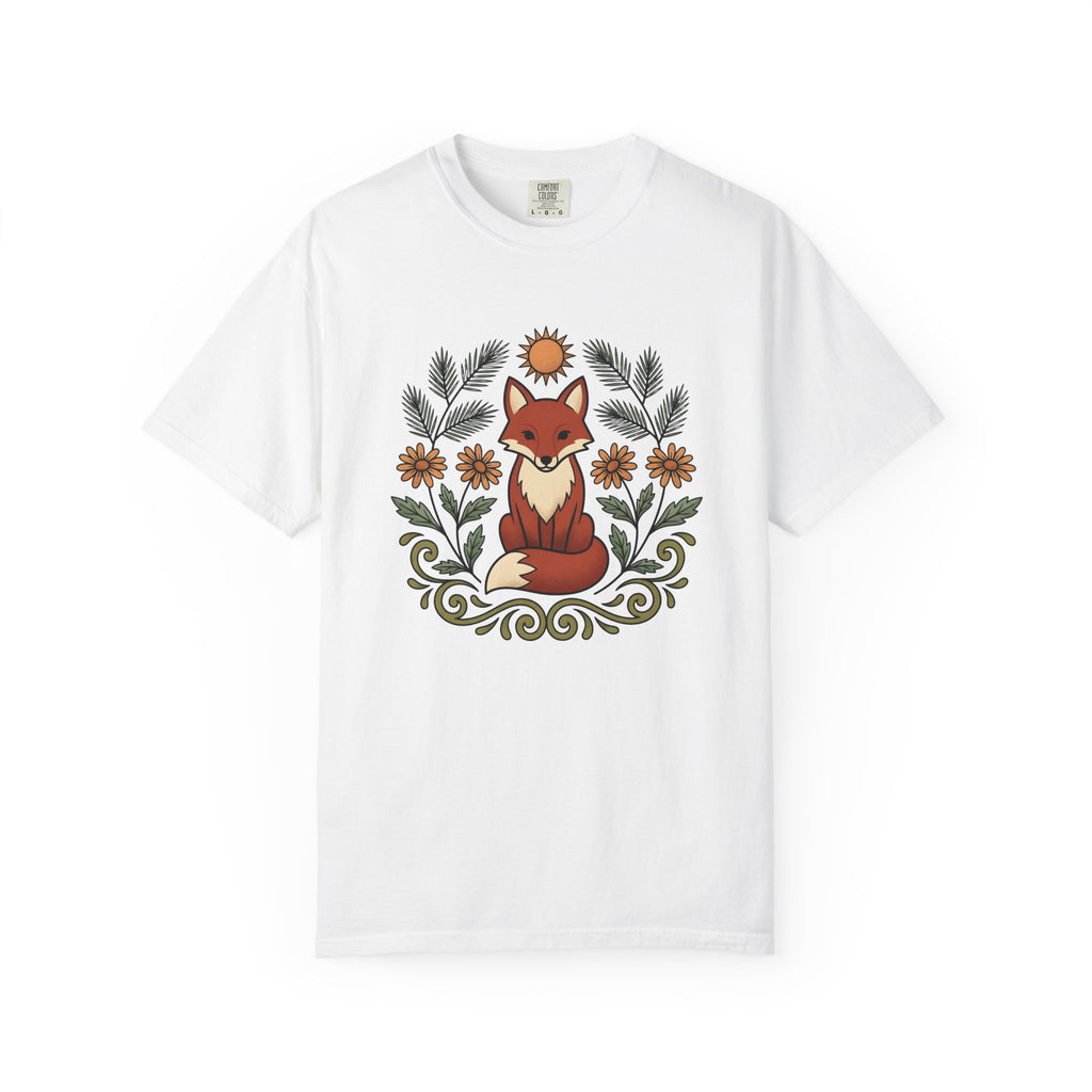 Fox Art Shirt Boho Chic Nature Gift Women Gypsy Tee Fox T-Shirt Bohemian Fan Tribal Tshirt Wildlife Graphic Traditional Sunshine Tshirt