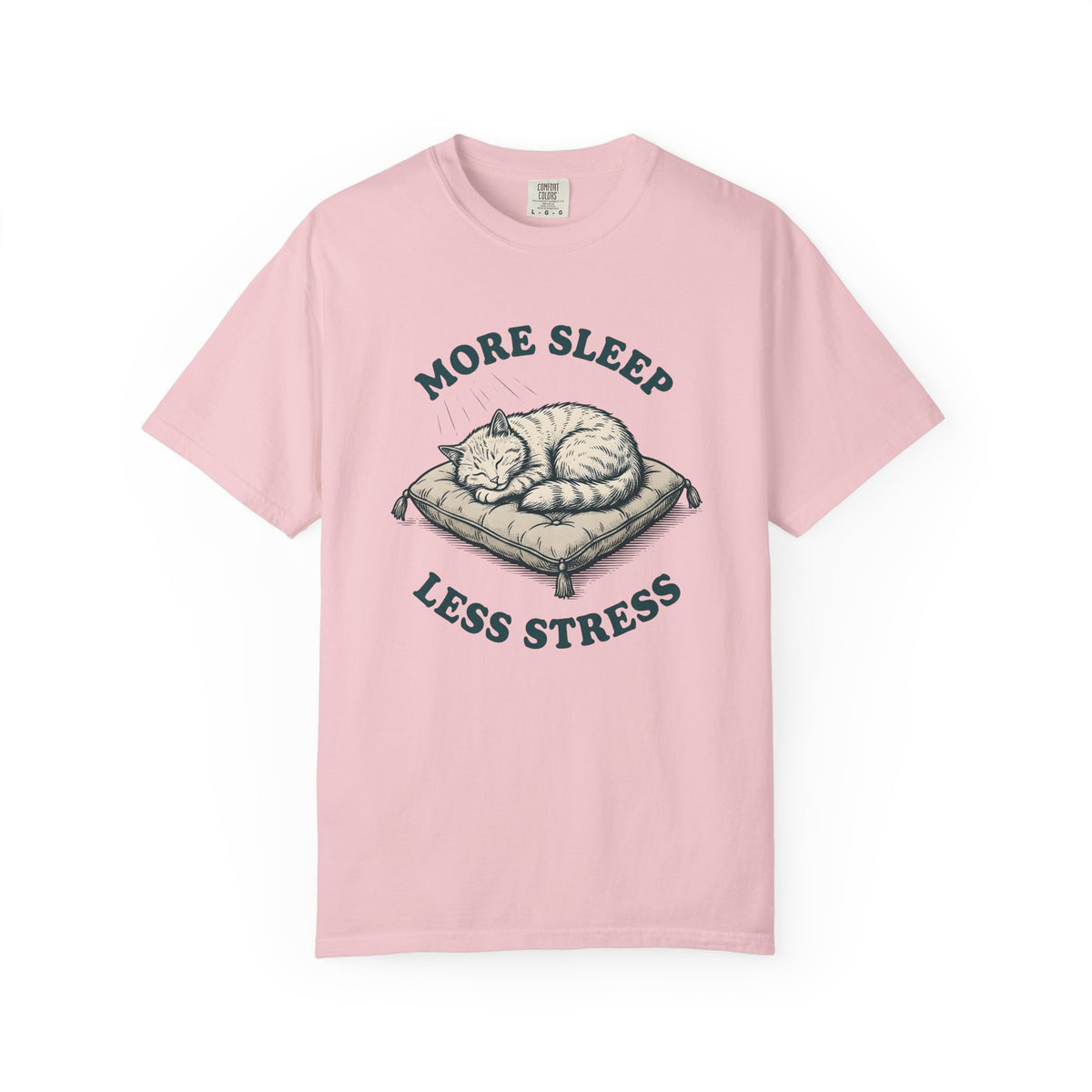 Sleeping Cat Shirt Cat Animal Unisex Gift Hand Drawn Tee Kitten T-Shirt Cat Fan