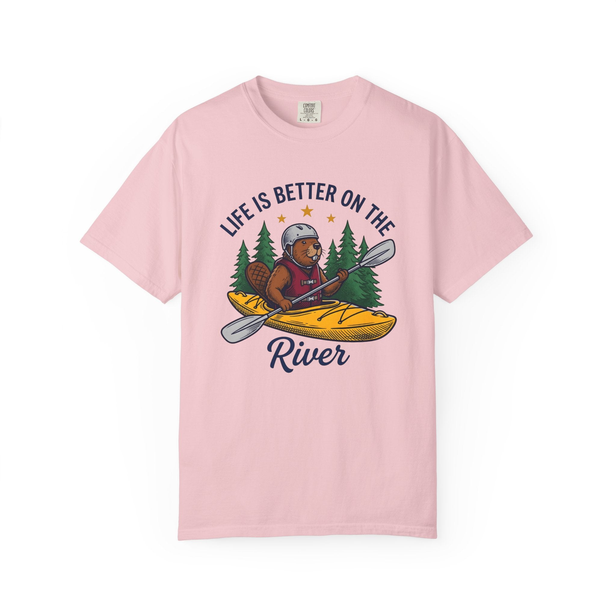 Beaver Kayak Shirt Kayaking Adventure Gift Women Vintage Tee Canoe T-Shirt Paddling Enthusiast Retro Tshirt Exploration Graphic Hand Drawn