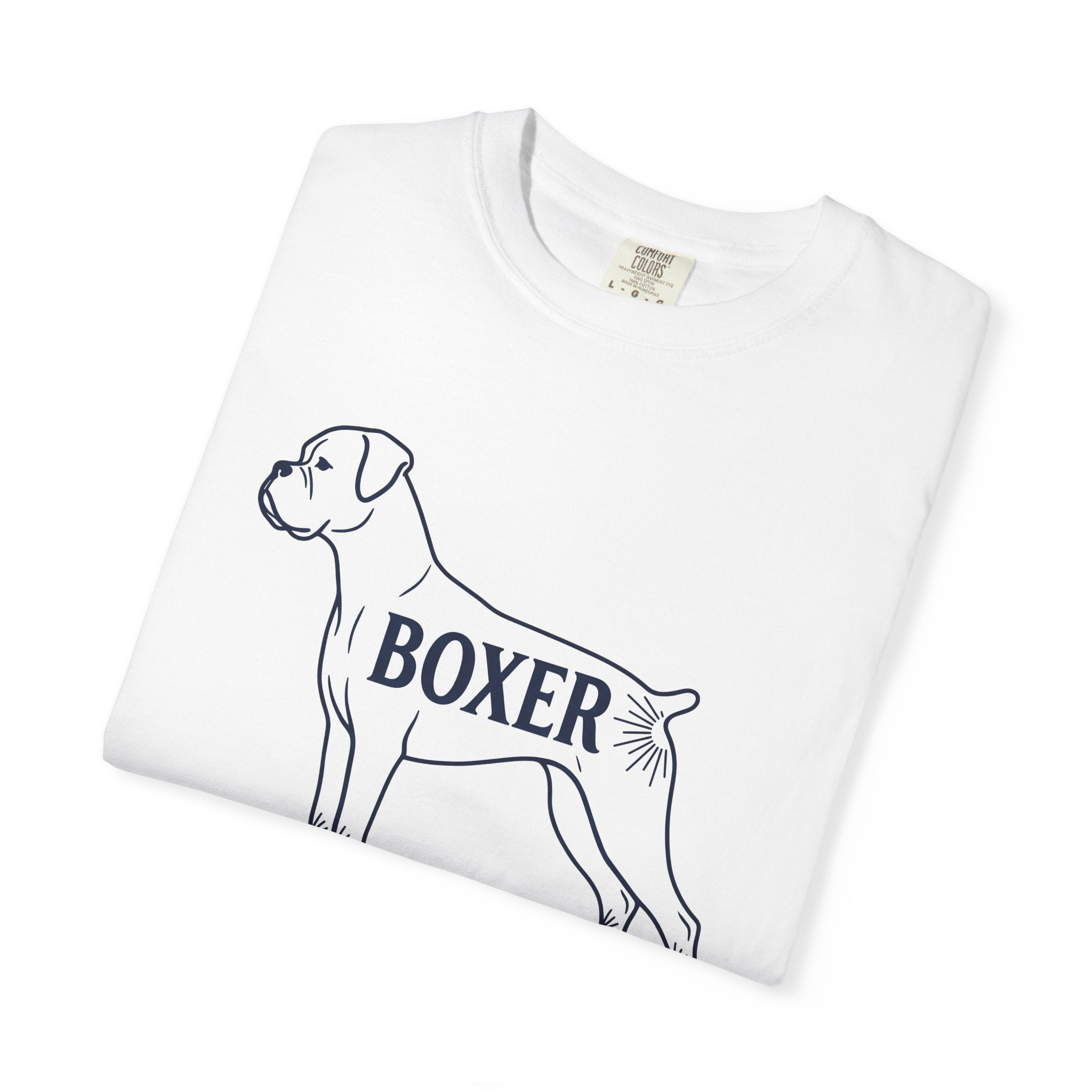 Boxer Canine Shirt Dog Domestics Gift Women Doodle Tee Boxer Dog T-Shirt Dog Fan Puppy Tshirt Cartoon Graphic Domestic Illustration Graphic