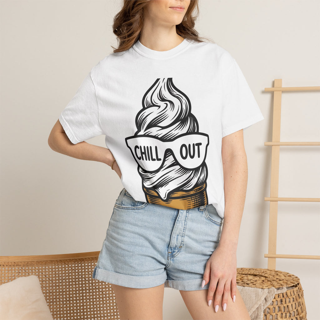 Ice Cream Cone Shirt Desserts Beach Gift Women Retro Tee Ice Cream T-Shirt Sweets Fan Vintage Tshirt Coastal Graphic Sketch Shades Tshirt