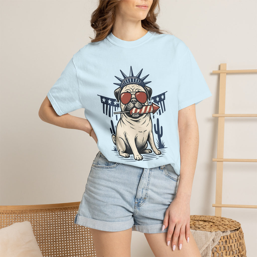 Pug Pet Shirt Dog Usa Gift Women Antique Tee Poodle T-Shirt Dog Fan Vintage Tshirt American Graphic Old School Sun Glasses Tshirt