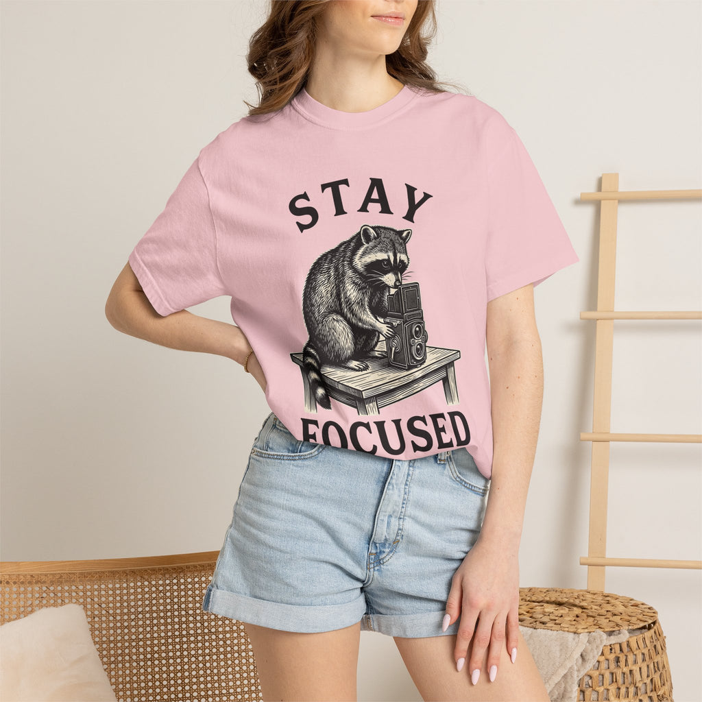 Raccoon Photo Camera Shirt Animals Photos Gift Women Engraving Tee Camera Trap T-Shirt Wildlife Fan Etching Tshirt Photography Graphic Retro