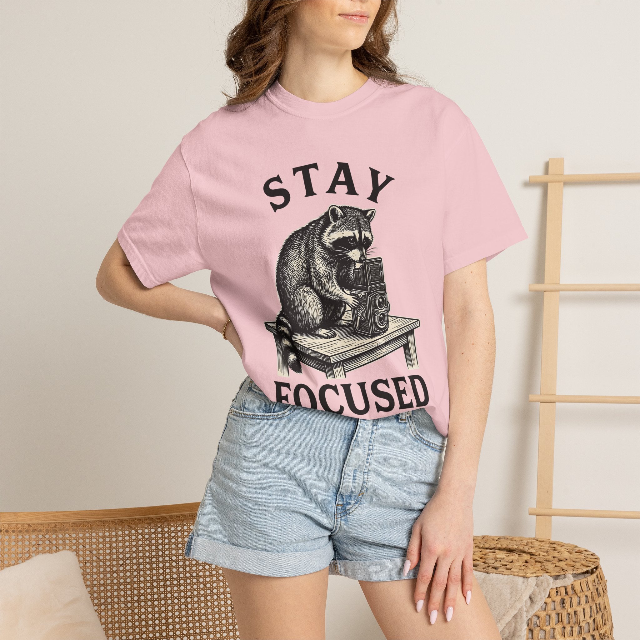 Raccoon Photo Camera Shirt Animals Photos Gift Women Engraving Tee Camera Trap T-Shirt Wildlife Fan Etching Tshirt Photography Graphic Retro