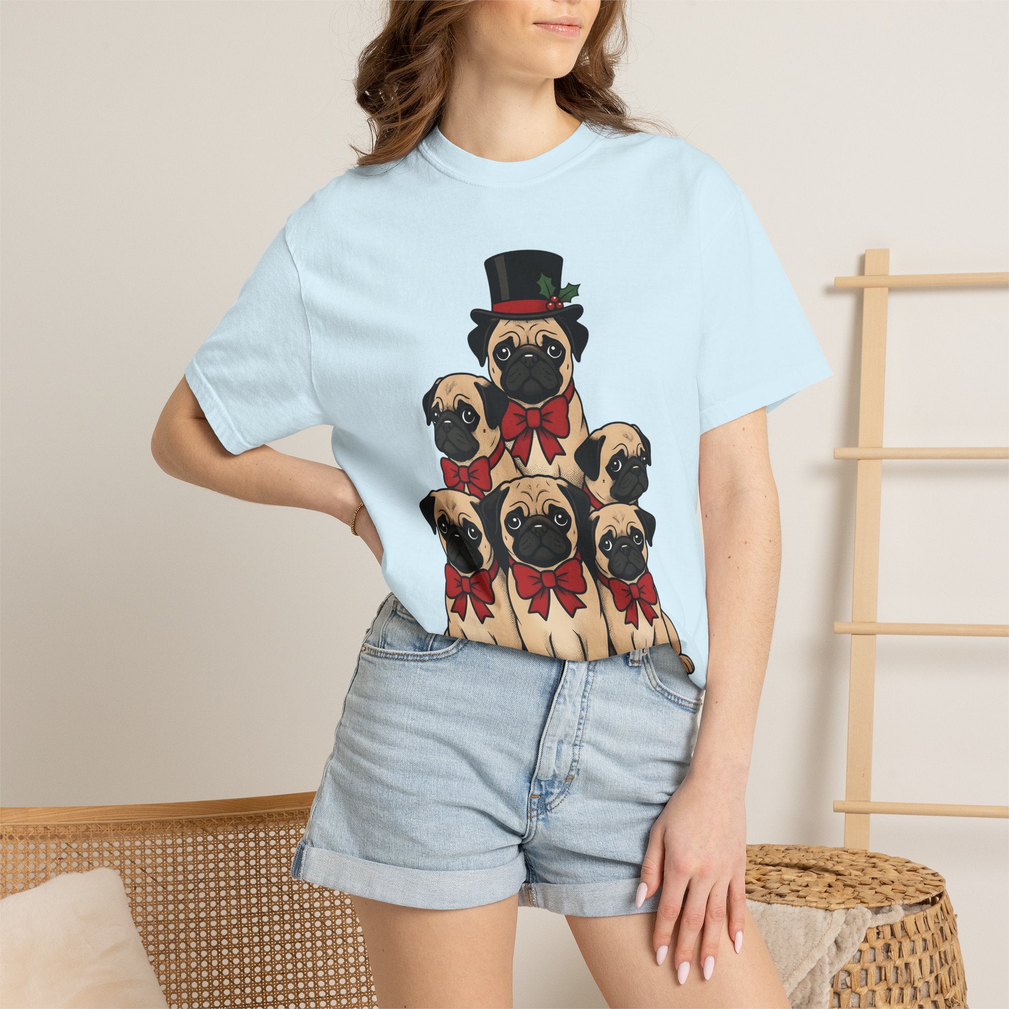 Pug Dogs Shirt Dog Seasonal Gift Women Animated Tee Pug T-Shirt Dog Fan Cartoon Tshirt Holiday Graphic Old School Fancy Hat Tshirt