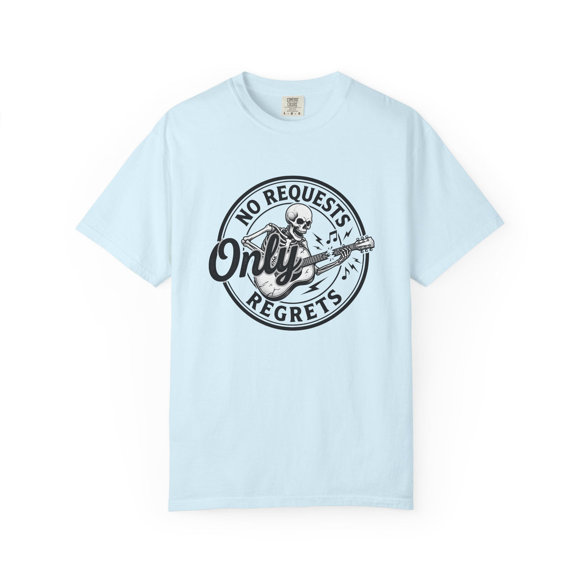 Skeleton Guitar Doodle T-Shirt – Funny Music Lover Halloween, Unisex Graphic Tee