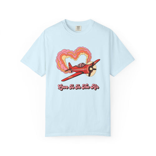 Airplane Heart Graphic Shirt St. Valentine's Day Romance Gift Women Cartoon Tee Plane T-Shirt Valentine Fan Comic Tshirt Love Graphic Retro