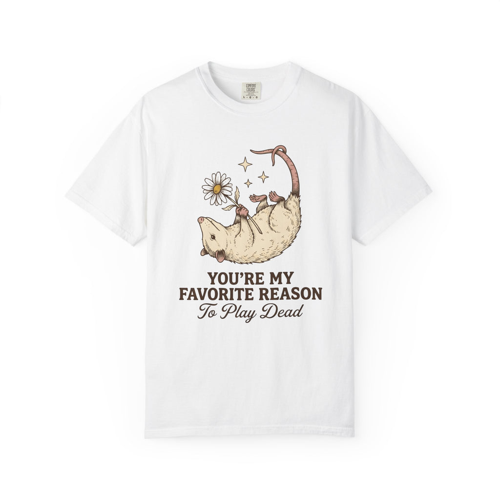 Possum Bloom Shirt Valentine Nature Gift Women Line Art Tee Opossum T-Shirt Cupid Fan Minimalist Tshirt Wildlife Graphic Rustic Twinkles