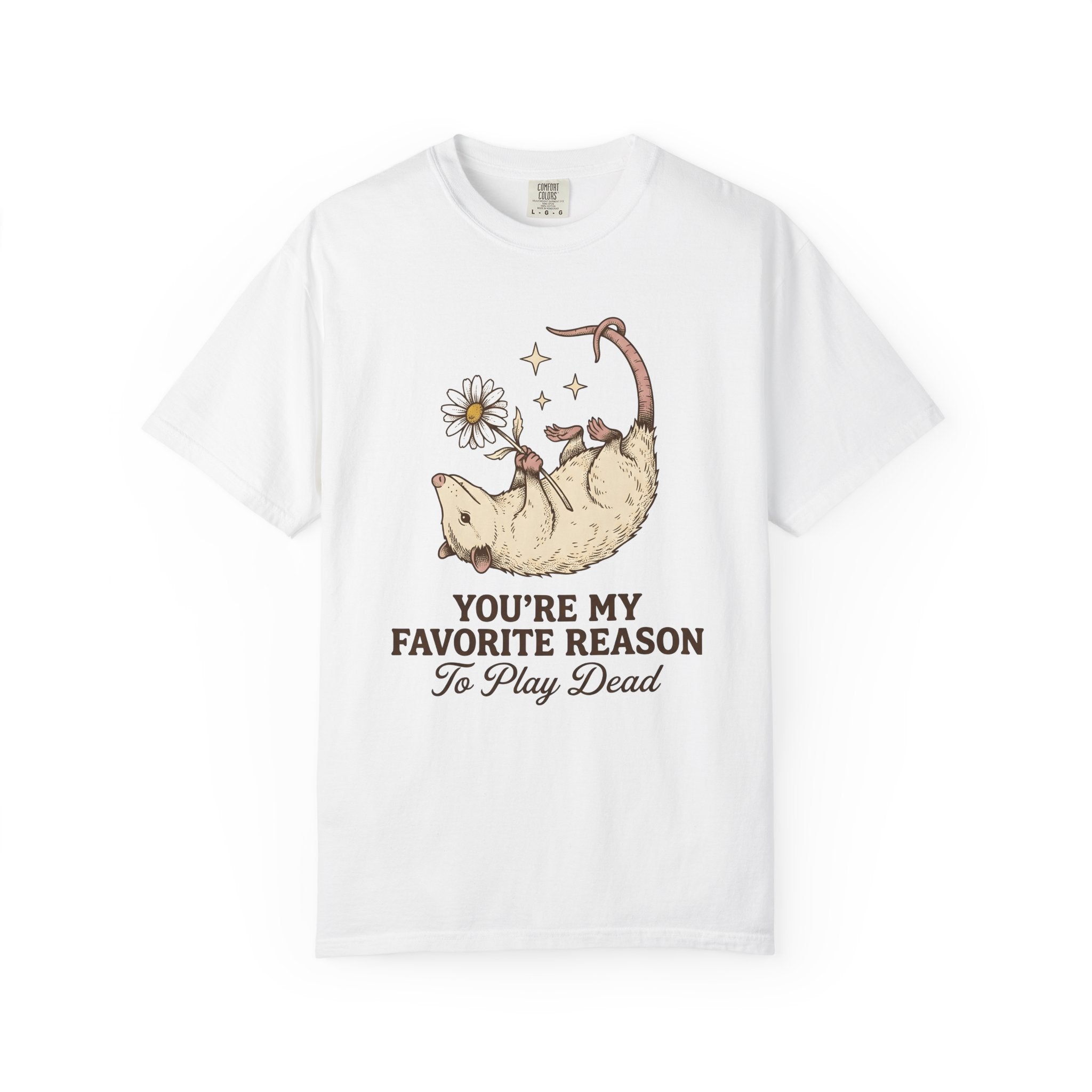 Possum Bloom Shirt Valentine Nature Gift Women Line Art Tee Opossum T-Shirt Cupid Fan Minimalist Tshirt Wildlife Graphic Rustic Twinkles