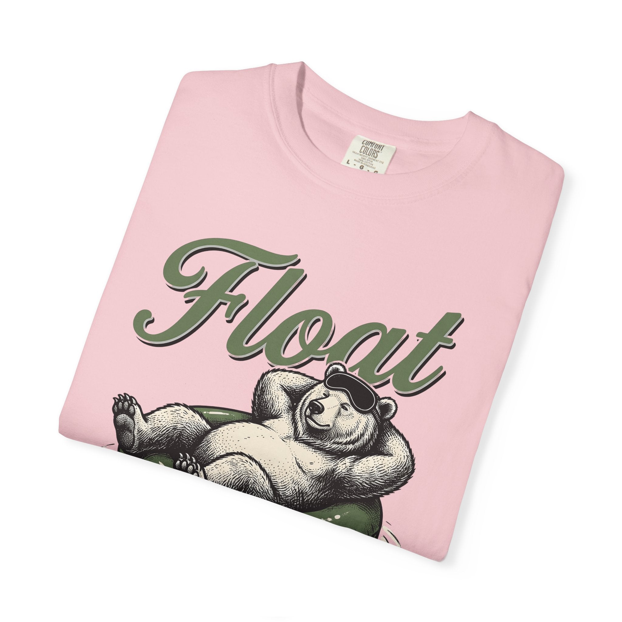 Bear Swim Ring Shirt Funny Pets Gift Women Line Art Tee Inflatable Ring T-Shirt Humor Fan Simple Tshirt Animal Graphic Cartoon Sun Glasses