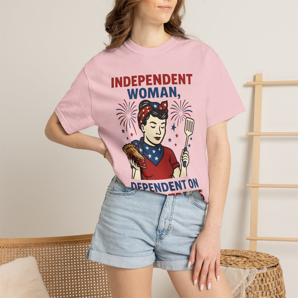 American Woman Shirt 4th Of July Dessert Gift Women Vintage Tee Lady T-Shirt Patriotic Fan Retro Tshirt Pastry Graphic Hand Drawn Fruit Pie