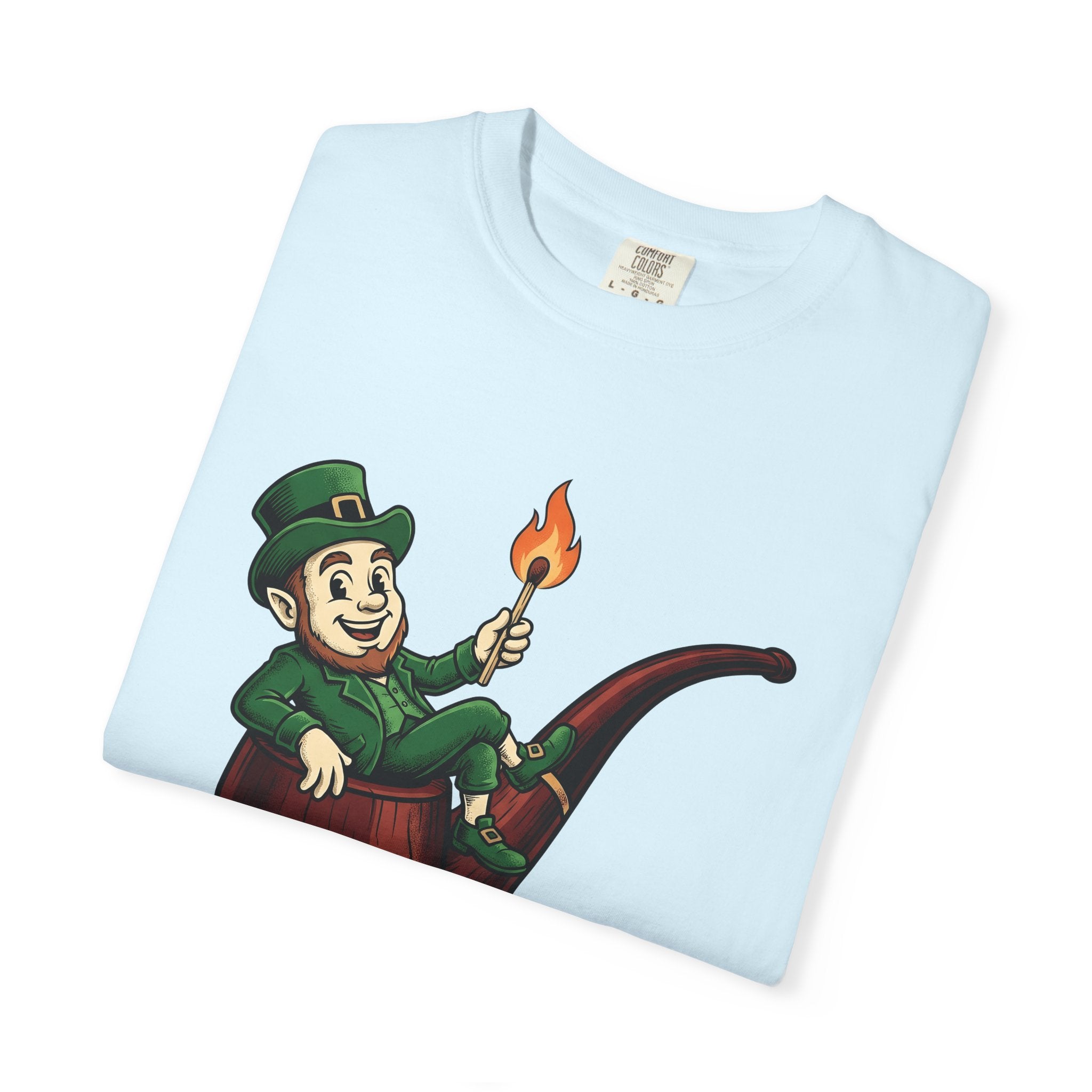 Leprechaun Pipe Shirt St Patrick's Day Irish Gift Women Cartoon Tee Smoking Pipe T-Shirt Shamrock Fan Cartoonish Tshirt Celtic Graphic