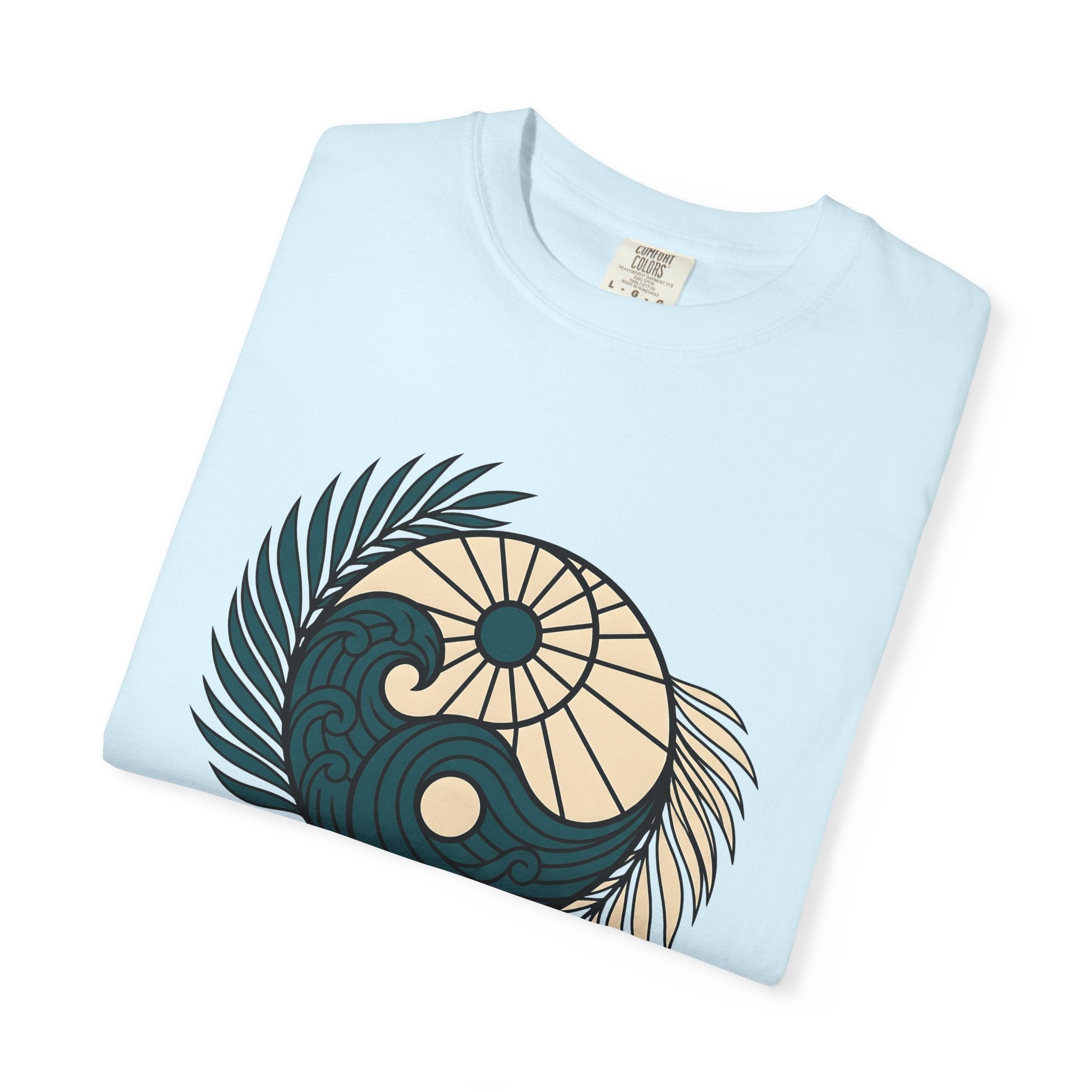 Ocean Sun Tree Shirt Sports Coastal Gift Women Rustic Tee Sea T-Shirt Athlete Fan Beach Graphic Tshirt Simple Frond Tshirt