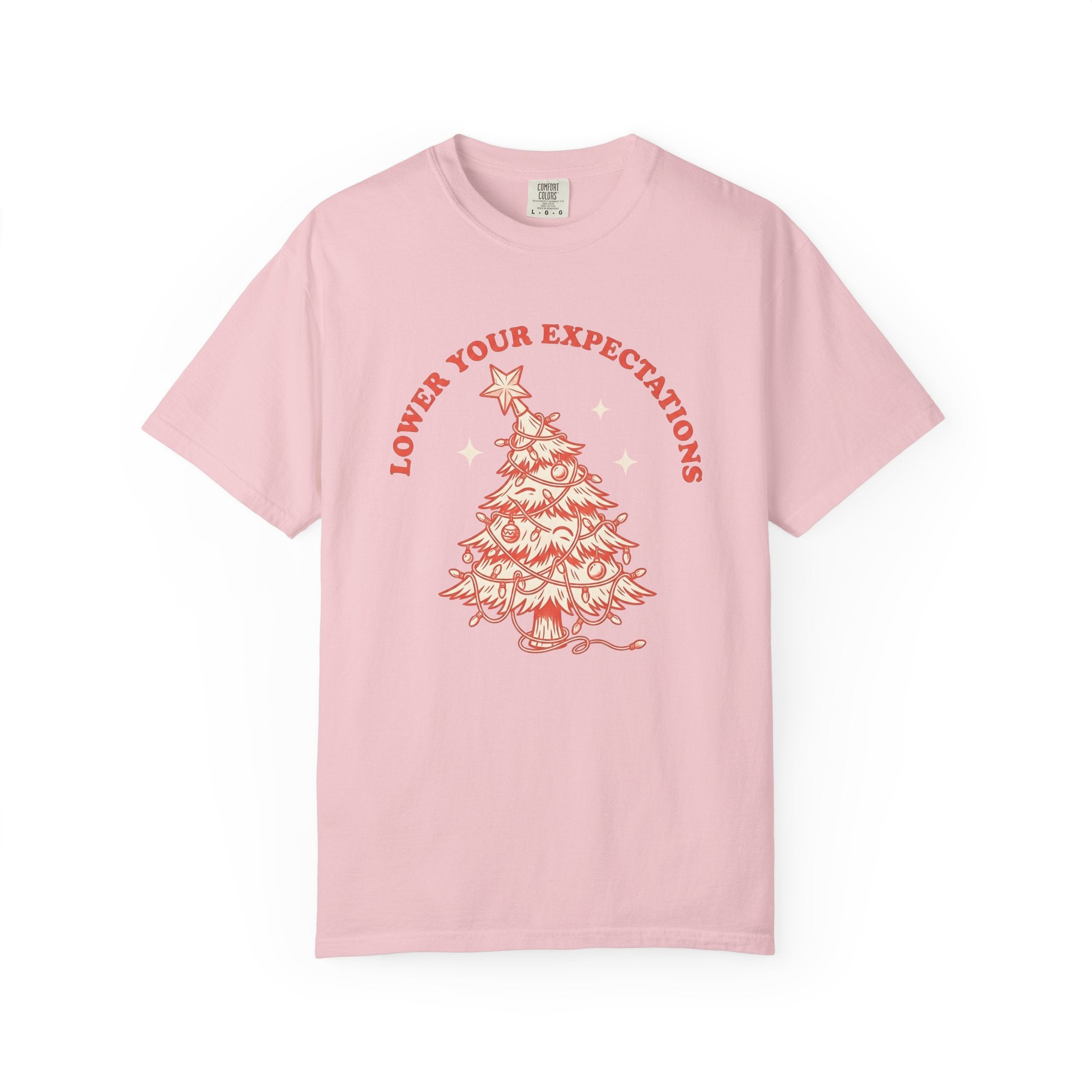 Christmas Tree Shirt Christmas Humor Gift Women Vintage Tee Fir Tree T-Shirt Xmas Fan Christmas Tree Tshirt Funny Graphic Hand Drawn