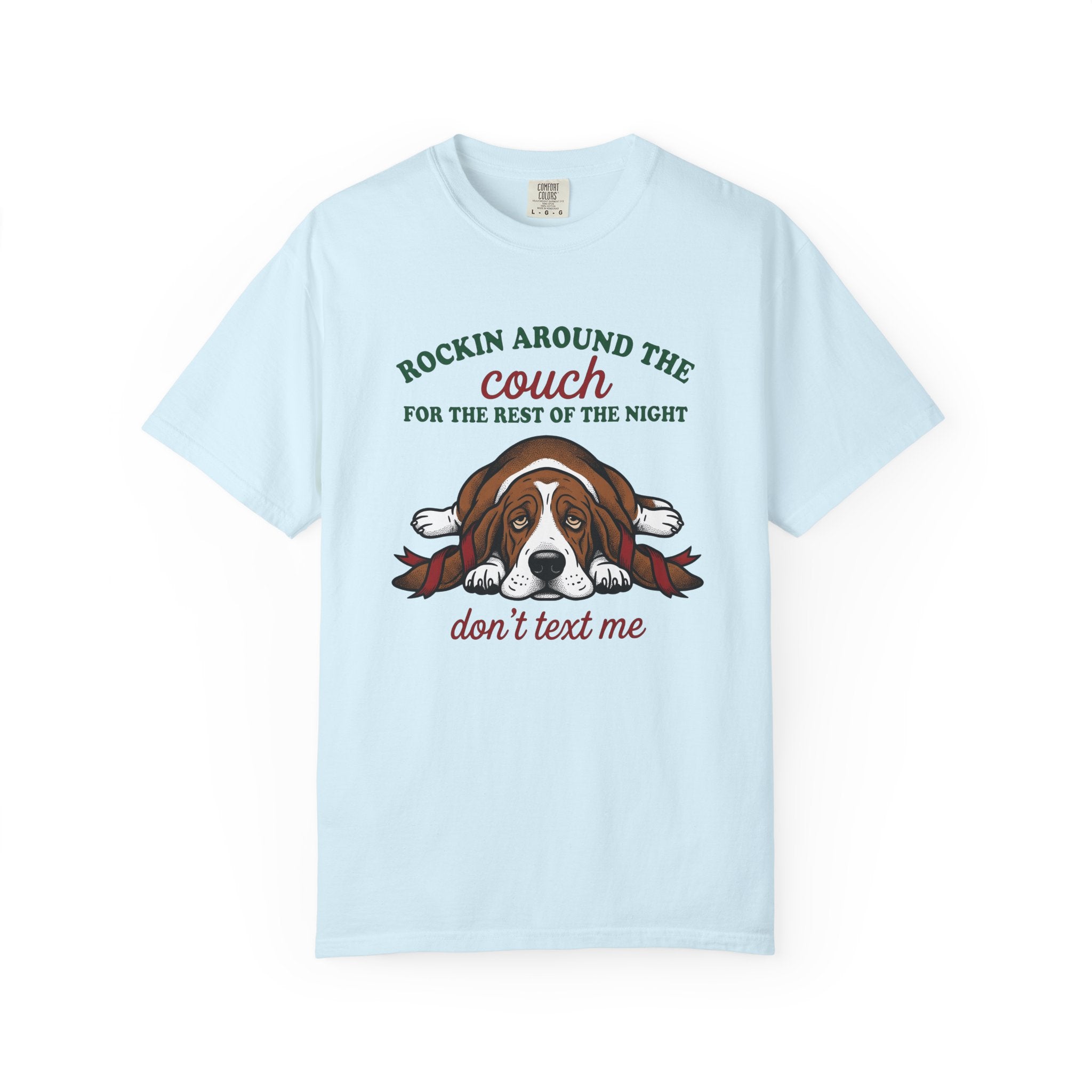 Basset Dog Shirt Funny Canine Gift Women Graphic Tee Hound T-Shirt Comedy Fan Illustrated Design Dog Illustration Hand Drawn Neckerchief
