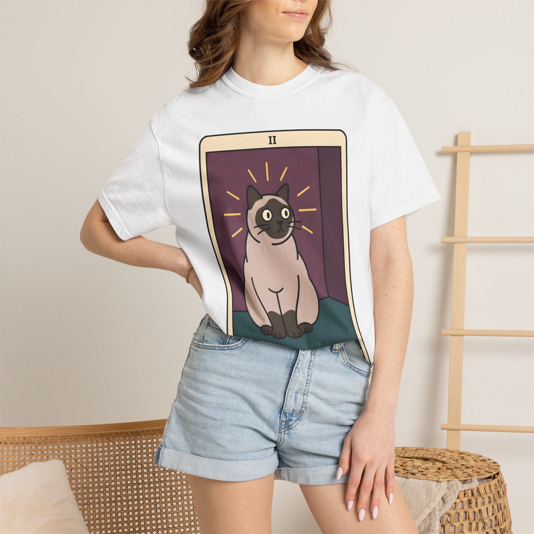 Oracle Cat Shirt Boho Chic Spirituality Gift Women Minimalist Tee Cat T-Shirt Bohemian Fan Simple Tshirt Spiritual Graphic Antique Halo