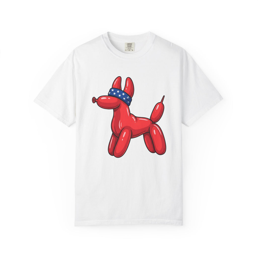 Balloon Pet Shirt Dog Patriotic Gift Women Graphic Tee Balloon Animal T-Shirt Dog Fan Retro Tshirt Star Graphic Mid Century Neckerchief