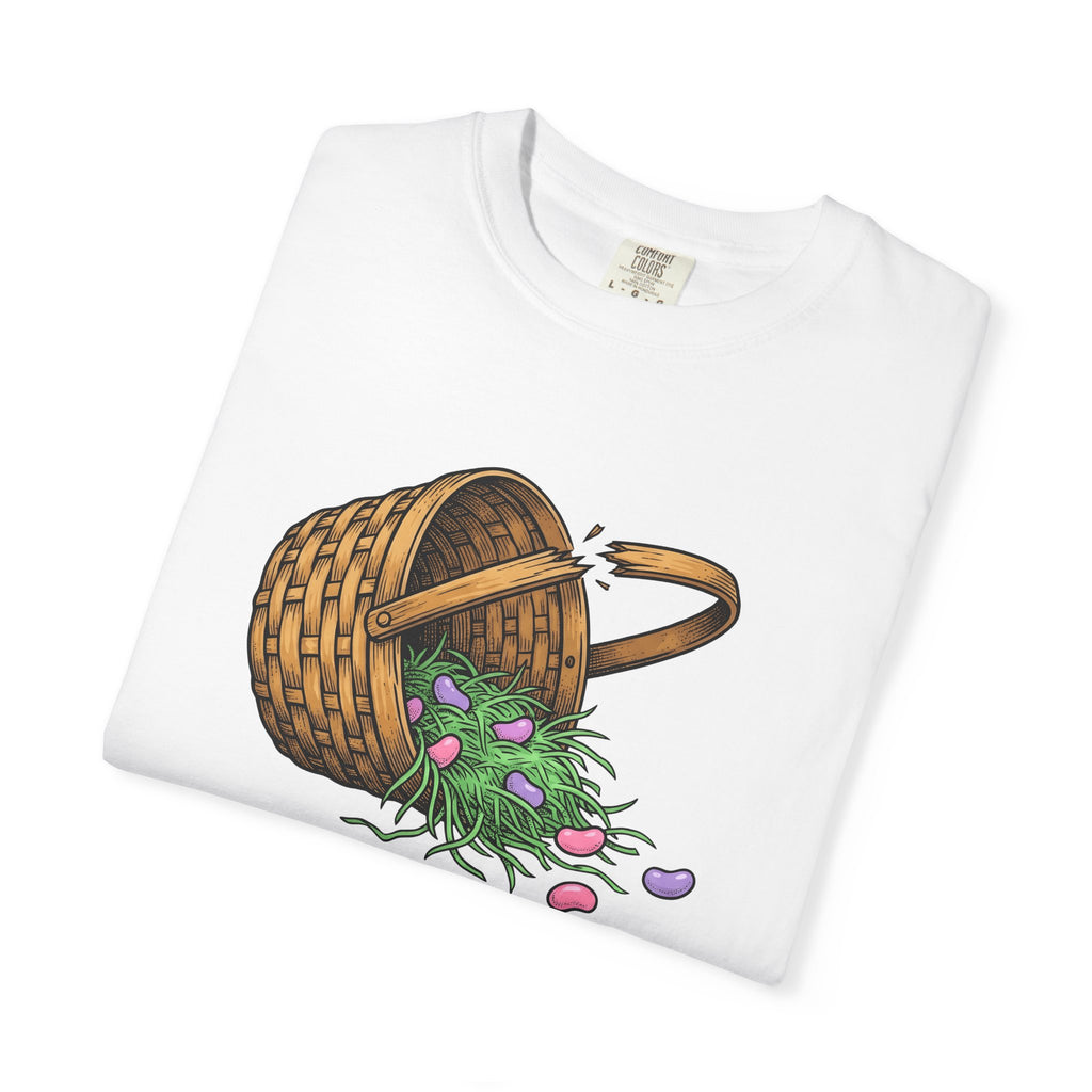 Shattered Basket Shirt Easter Laugh Gift Women Funny Drawing Tee Broken Basket T-Shirt Easter Fan Broken Hamper Graphic Tshirt Doodle Sweets