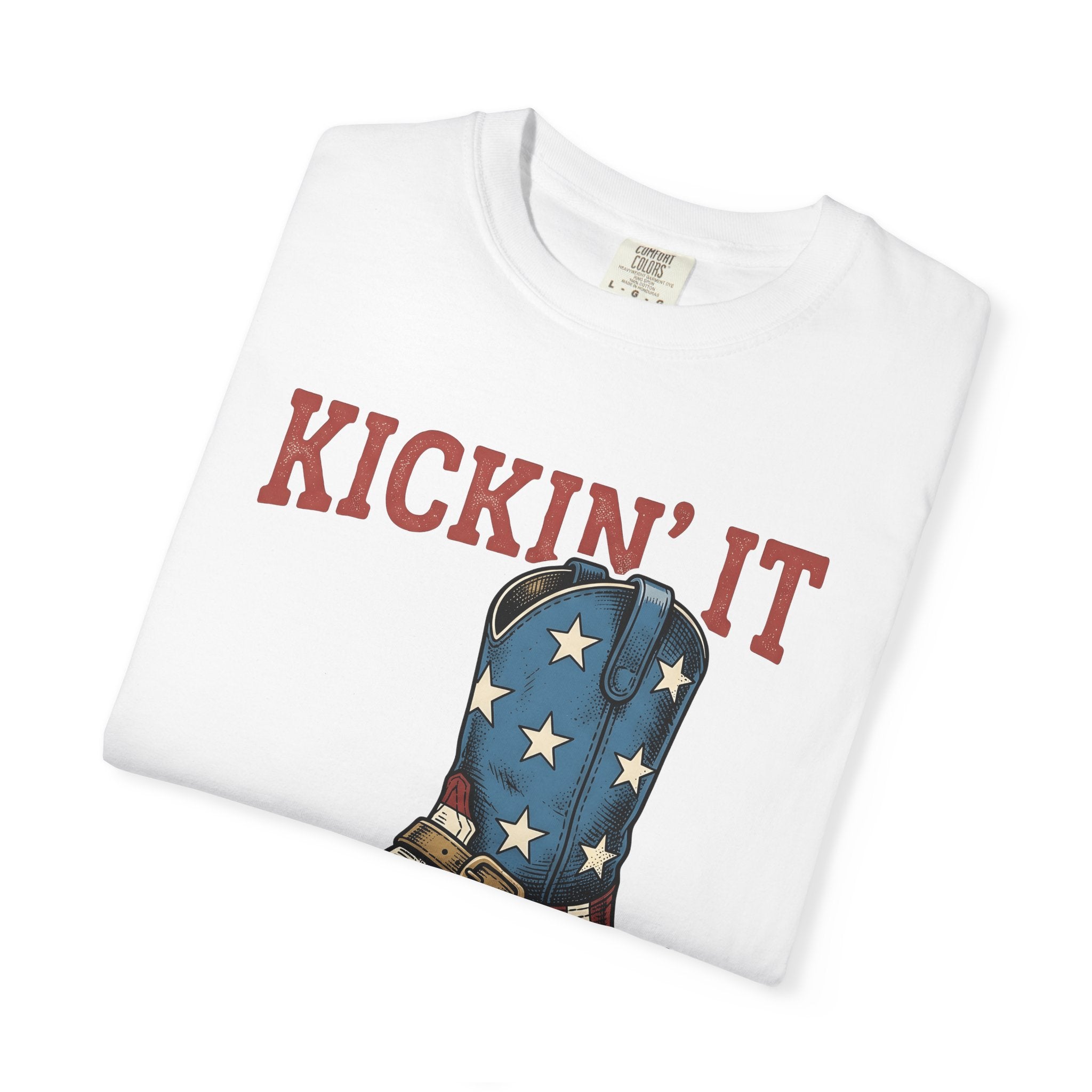 Leather Boot Shirt America Country Gift Women Farmhouse Tee Boot T-Shirt Patriot Fan Rustic Tshirt Rural Graphic Old School Star Design