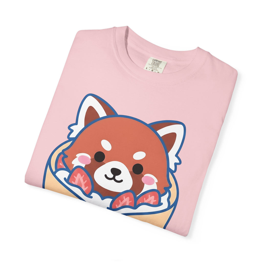Red Panda Crepe Shirt Desserts Animal Gift Women Kawaii Tee Crepes T-Shirt Pastry Fan Crepe Tshirt Wildlife Graphic Cartoon Whipped Cream