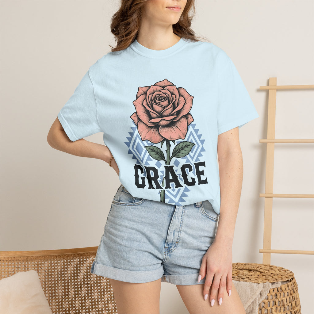 Rose Bloom Shirt Cowgirl Botanical Gift Women Rustic Tee Flower T-Shirt Cowgirl Fan Floral Tshirt Vintage Illustration Retro Shape Design